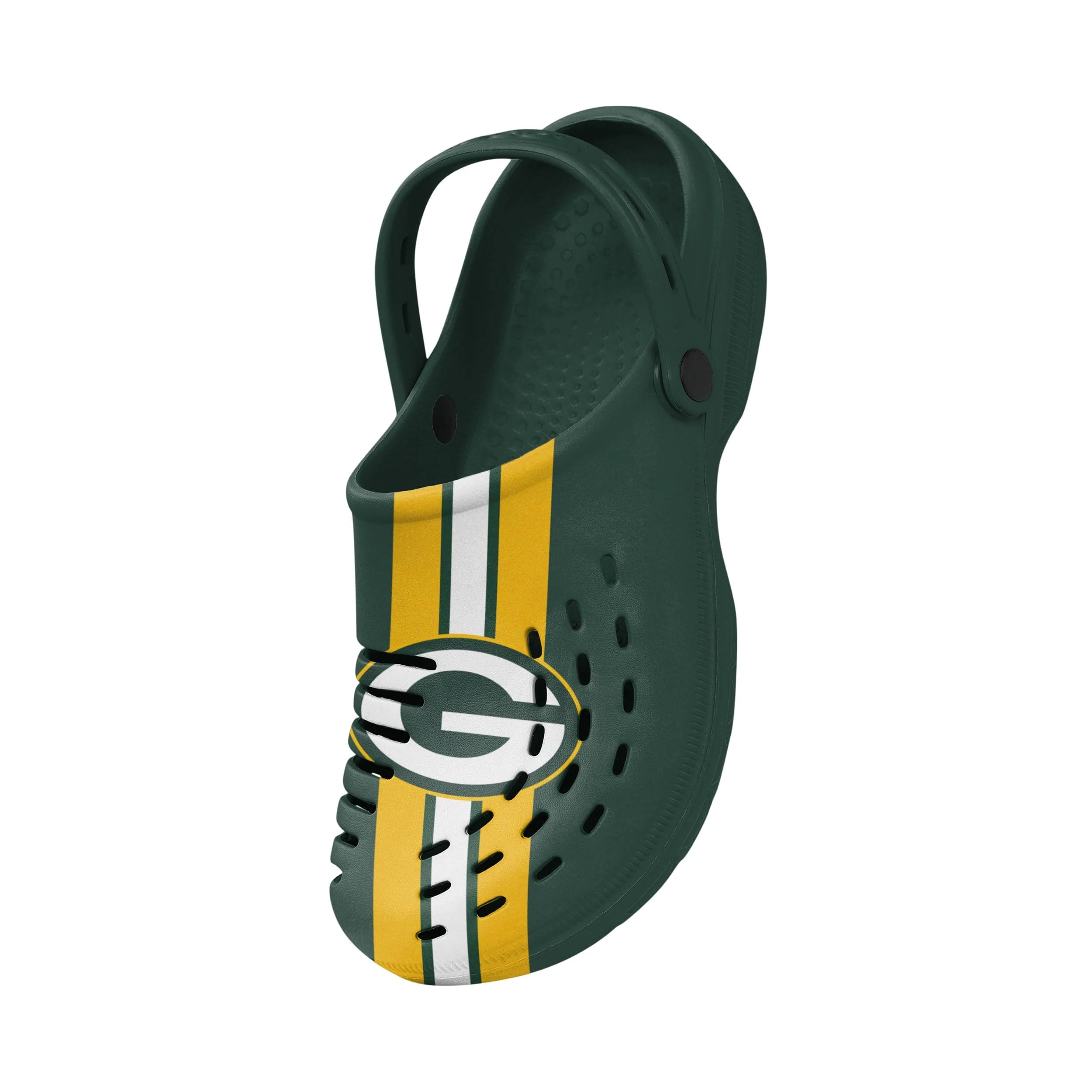 Green Bay Packers NFL Mens Team Stripe Clog With Strap - Image 3