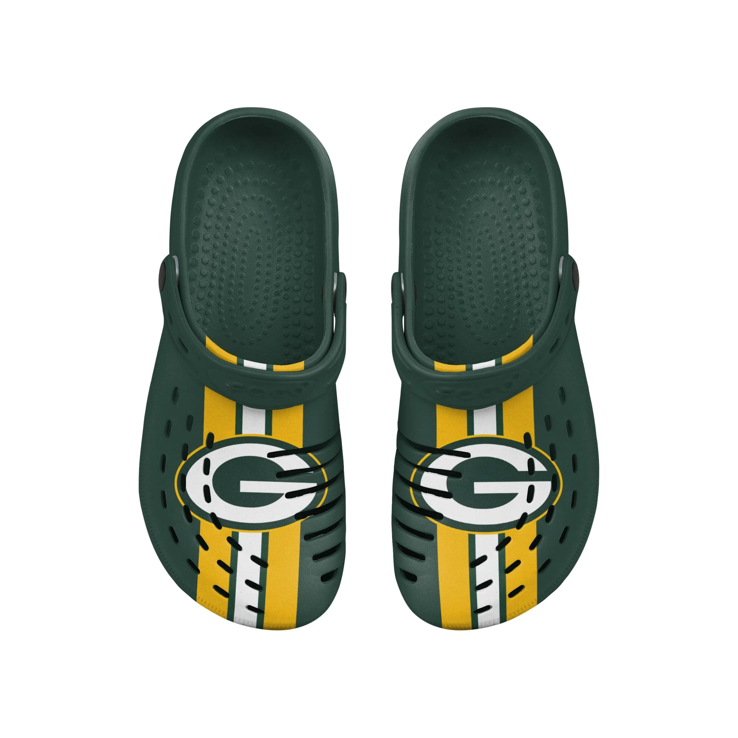 Green Bay Packers NFL Mens Team Stripe Clog With Strap - Image 4