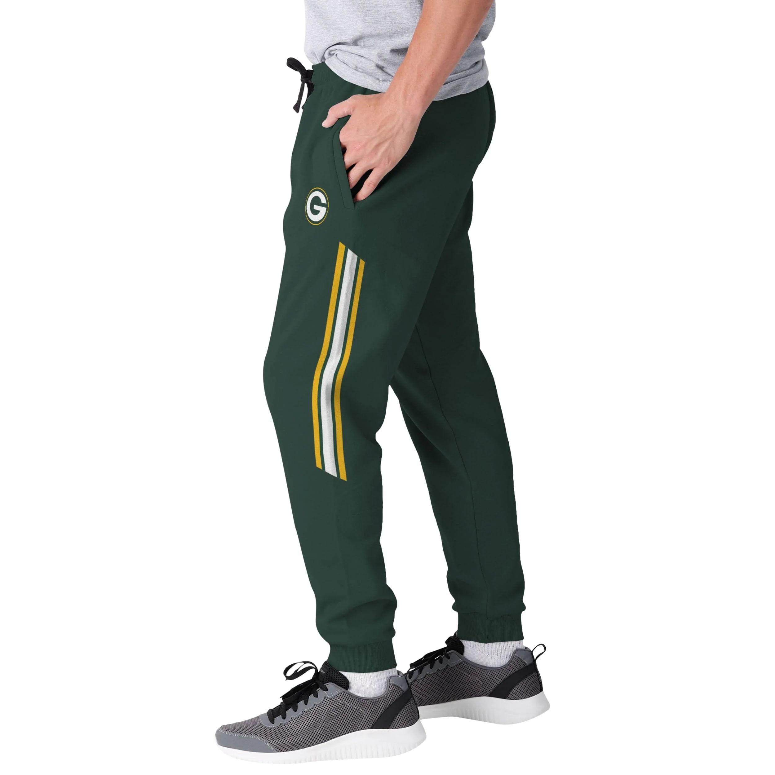 Green Bay Packers NFL Mens Team Stripe Joggers - Image 2