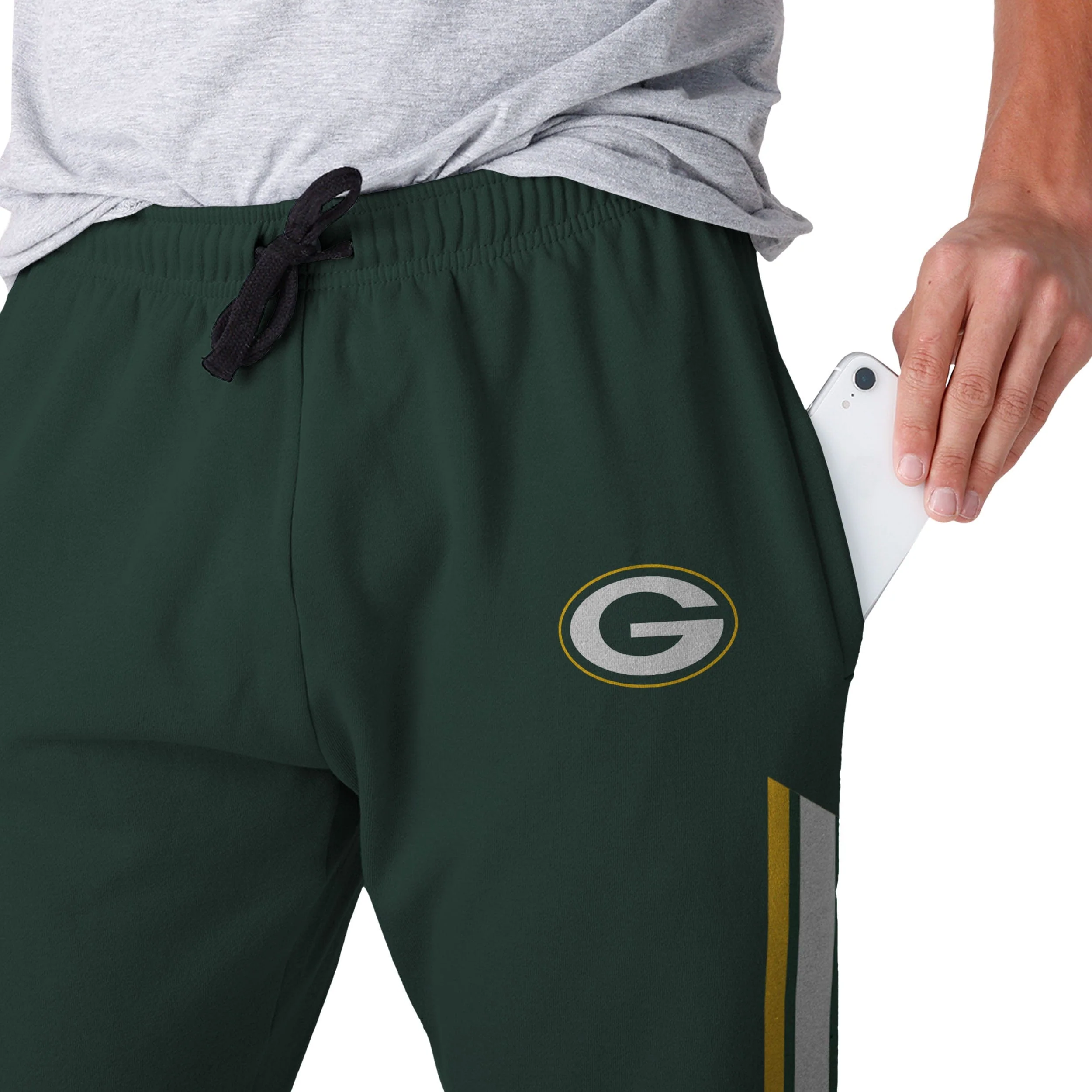 Green Bay Packers NFL Mens Team Stripe Joggers - Image 4