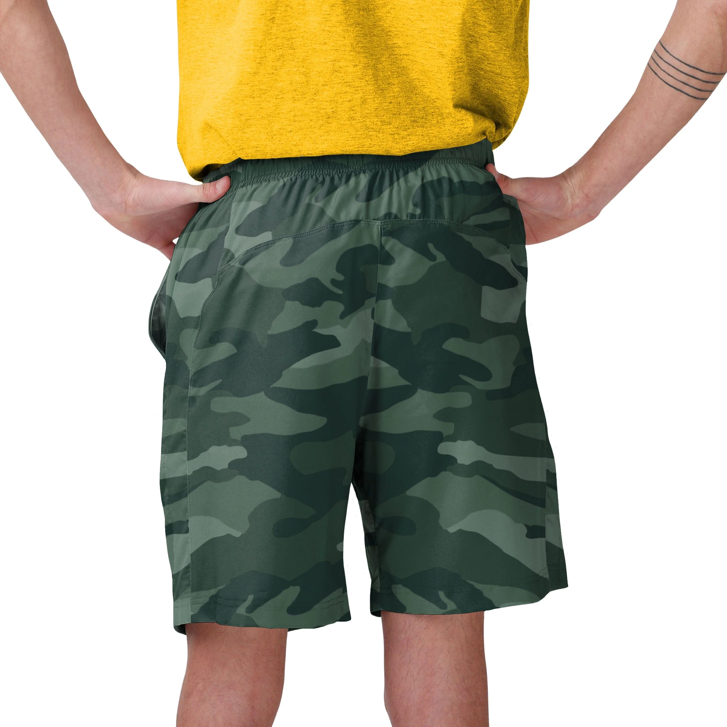 Green Bay Packers NFL Mens Tonal Camo Woven Shorts - Image 3