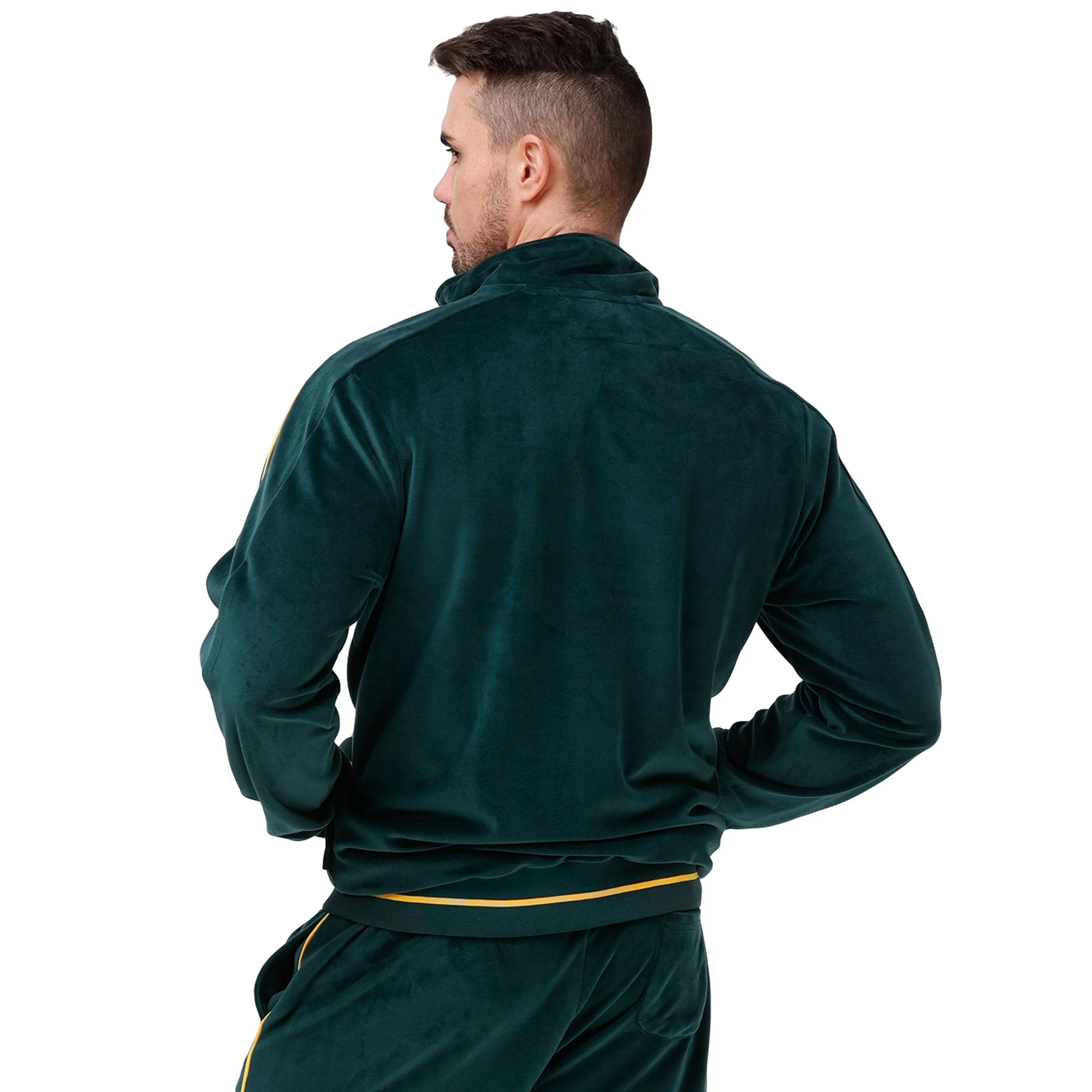 Green Bay Packers NFL Mens Velour Zip Up Top - Image 2