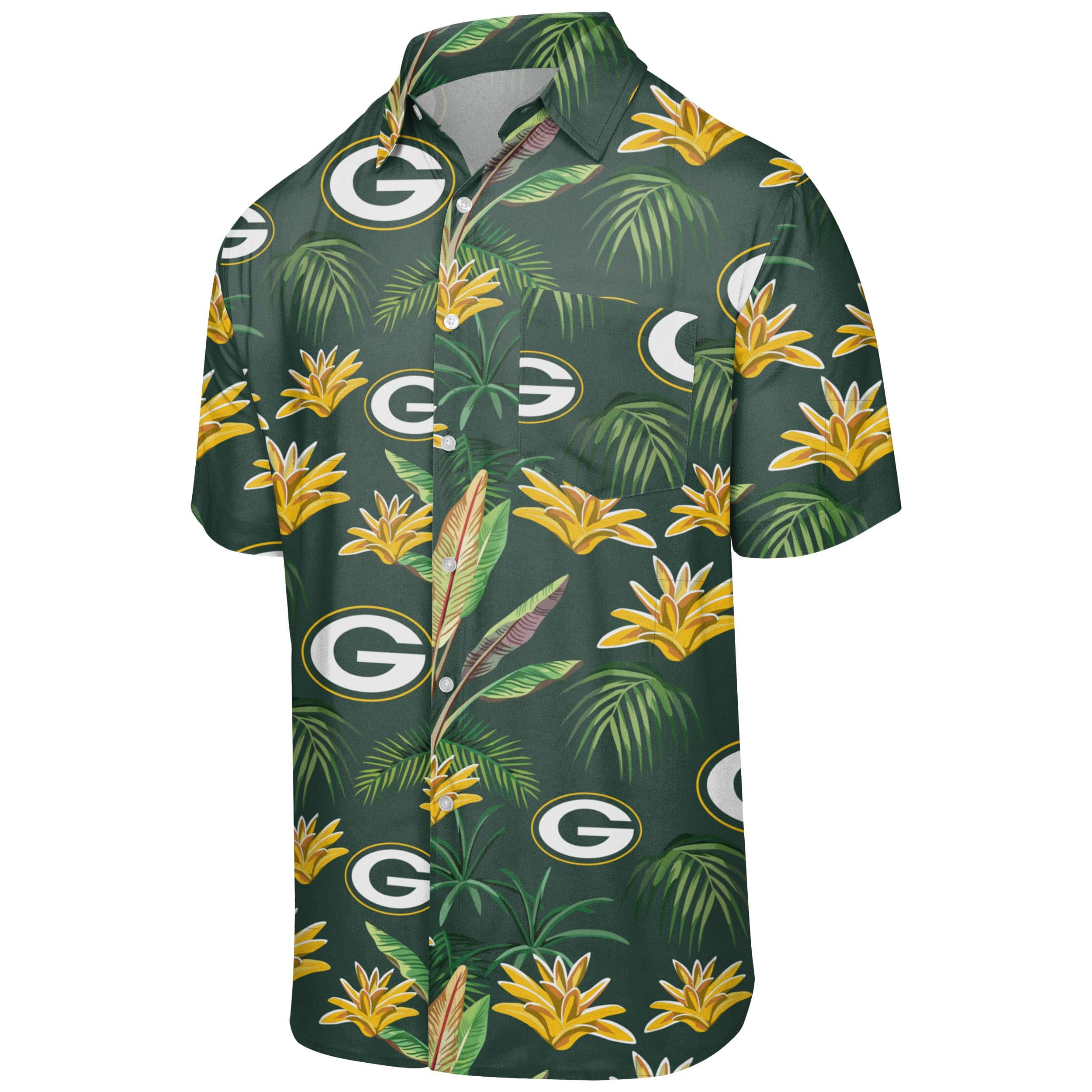Green Bay Packers NFL Mens Victory Vacay Button Up Shirt - Image 5
