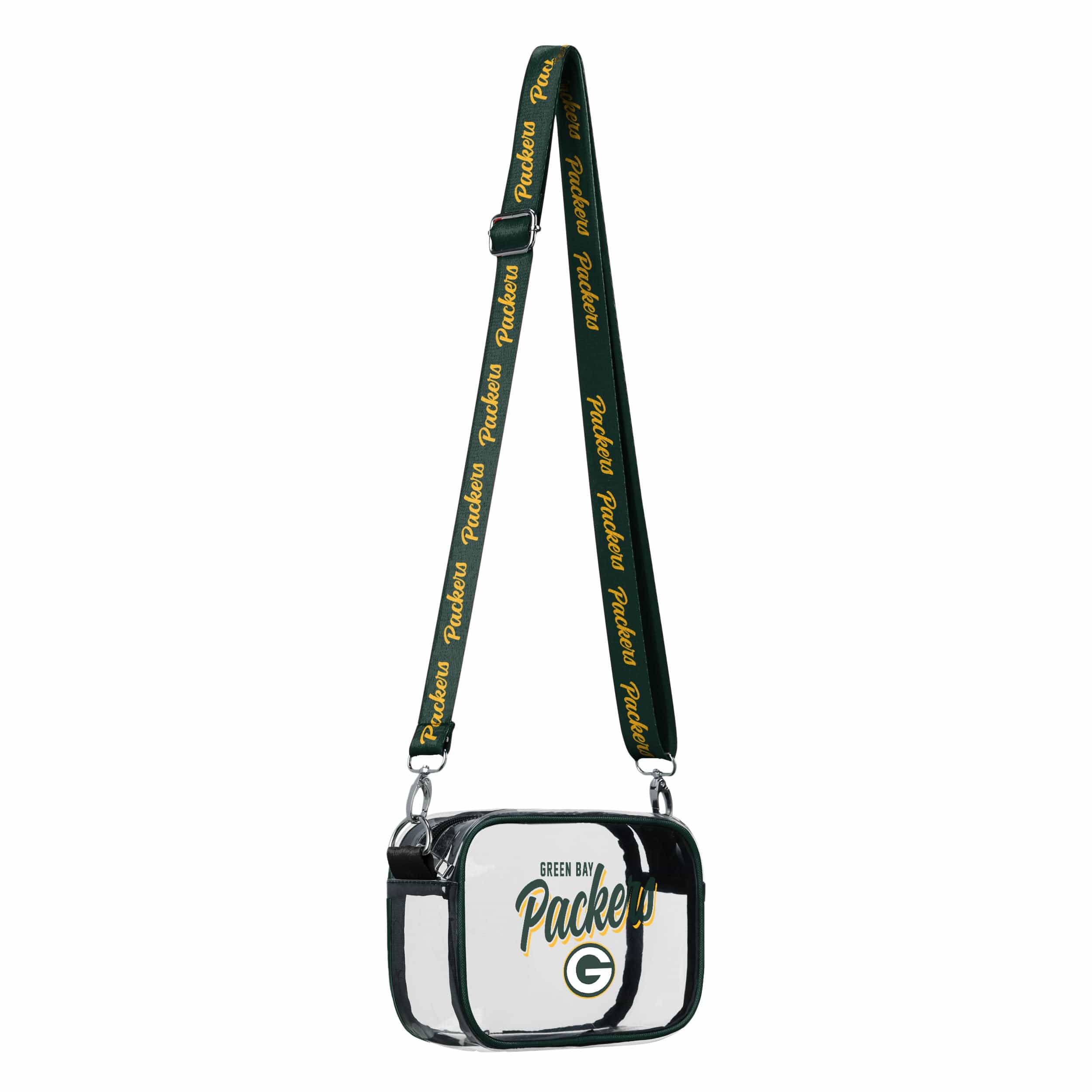 Green Bay Packers NFL Monty Script Clear Crossbody Bag - Image 2