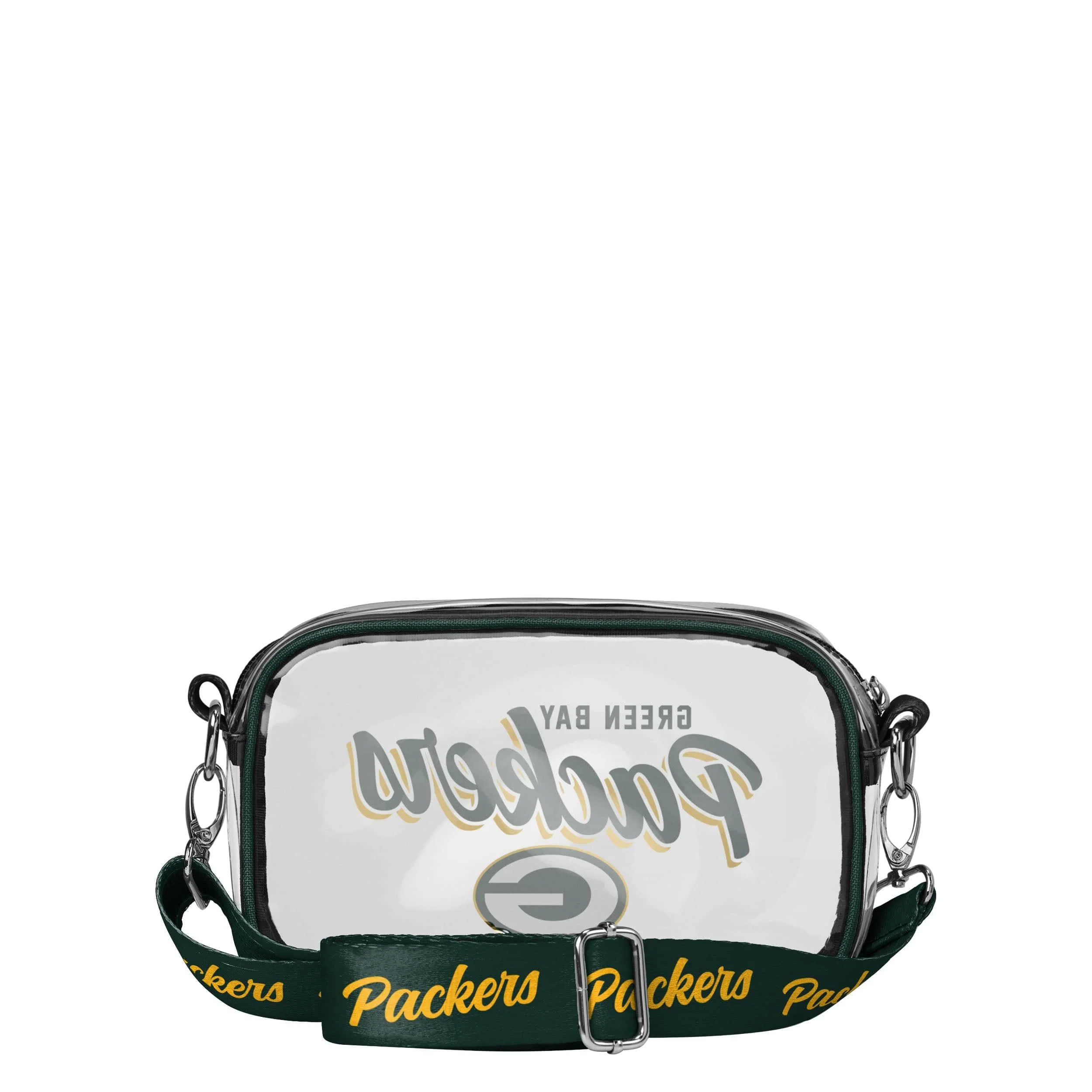 Green Bay Packers NFL Monty Script Clear Crossbody Bag - Image 5