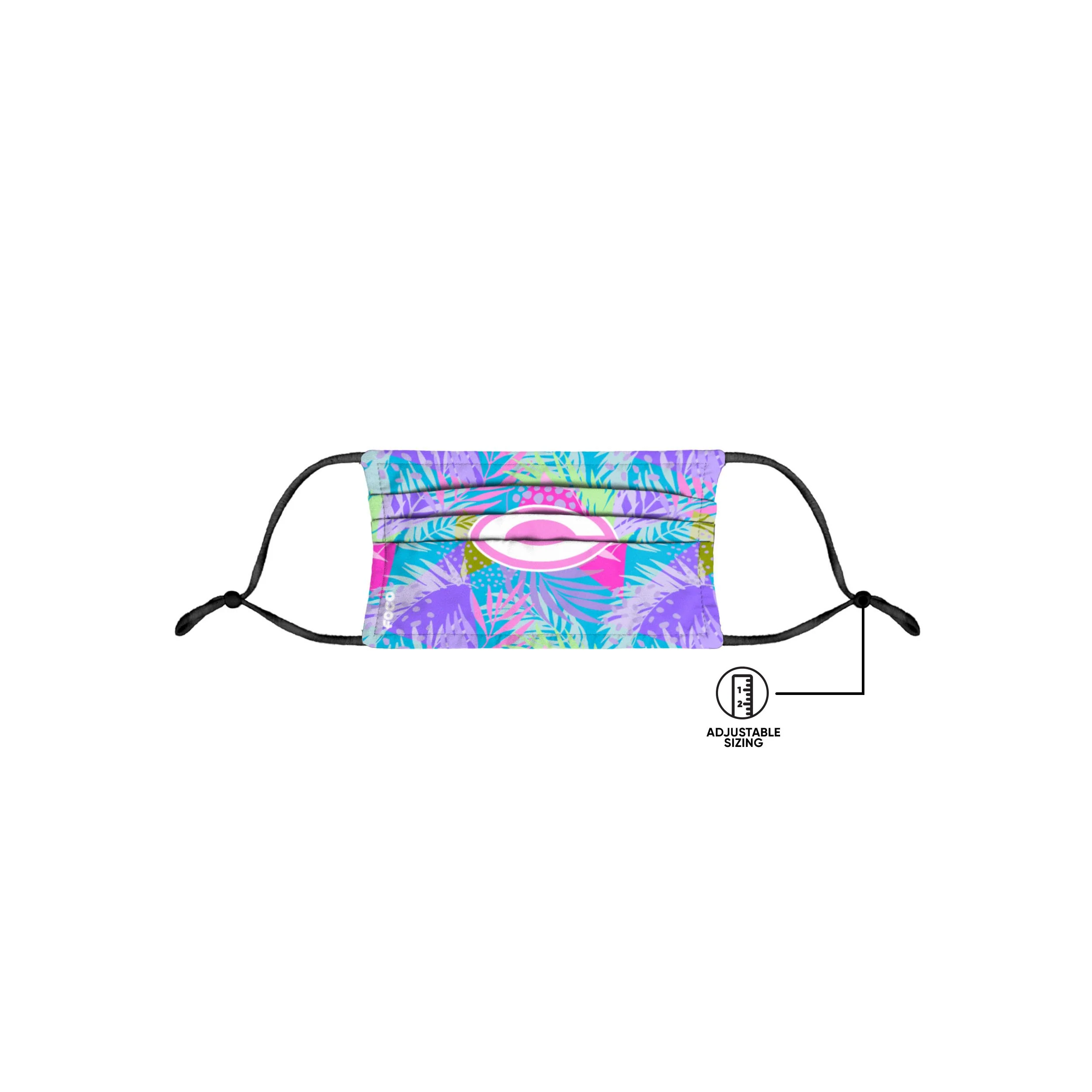 Green Bay Packers NFL Neon Floral 3 Pack Face Cover - Image 5