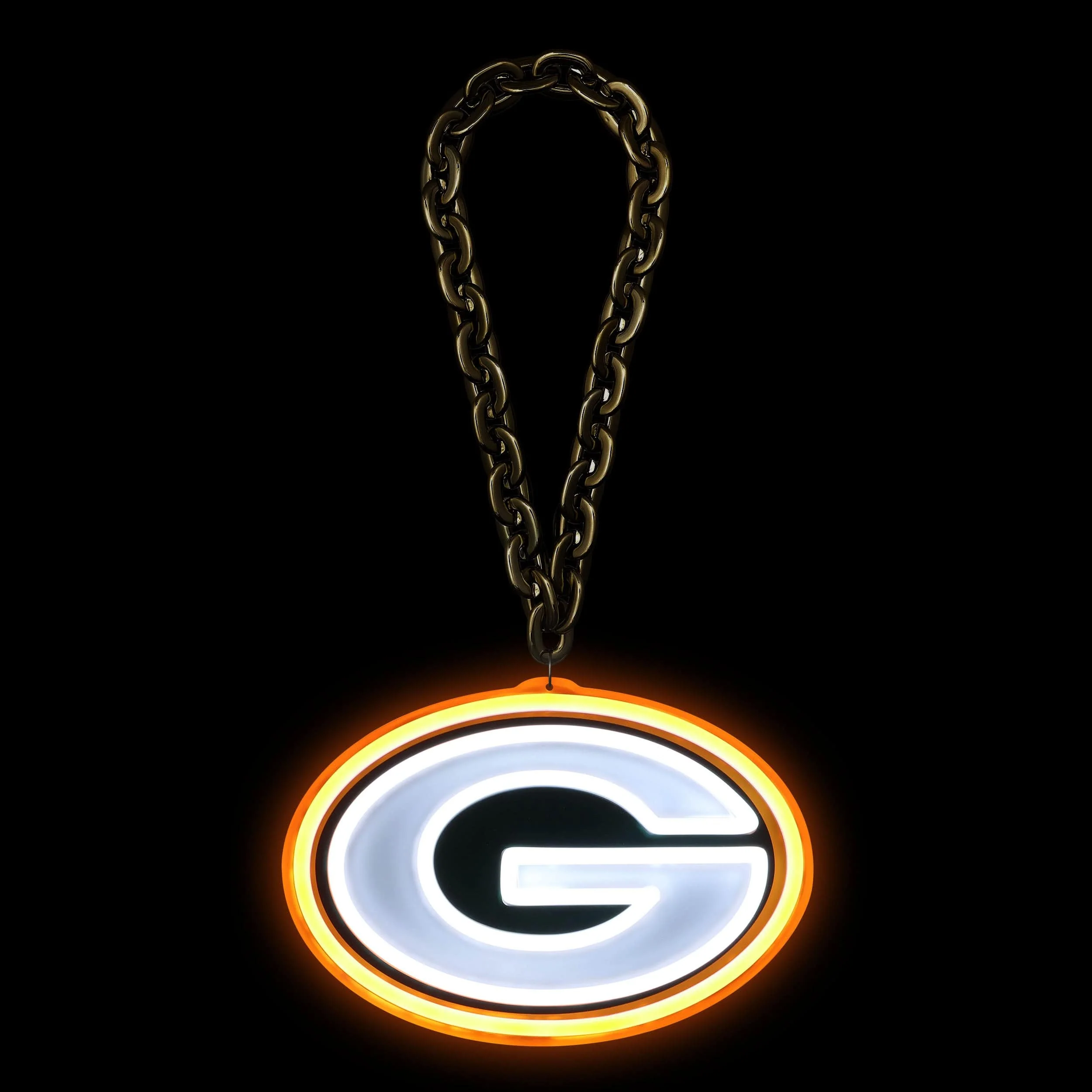 Green Bay Packers NFL Neon Light Up Big Logo Chain - Image 2
