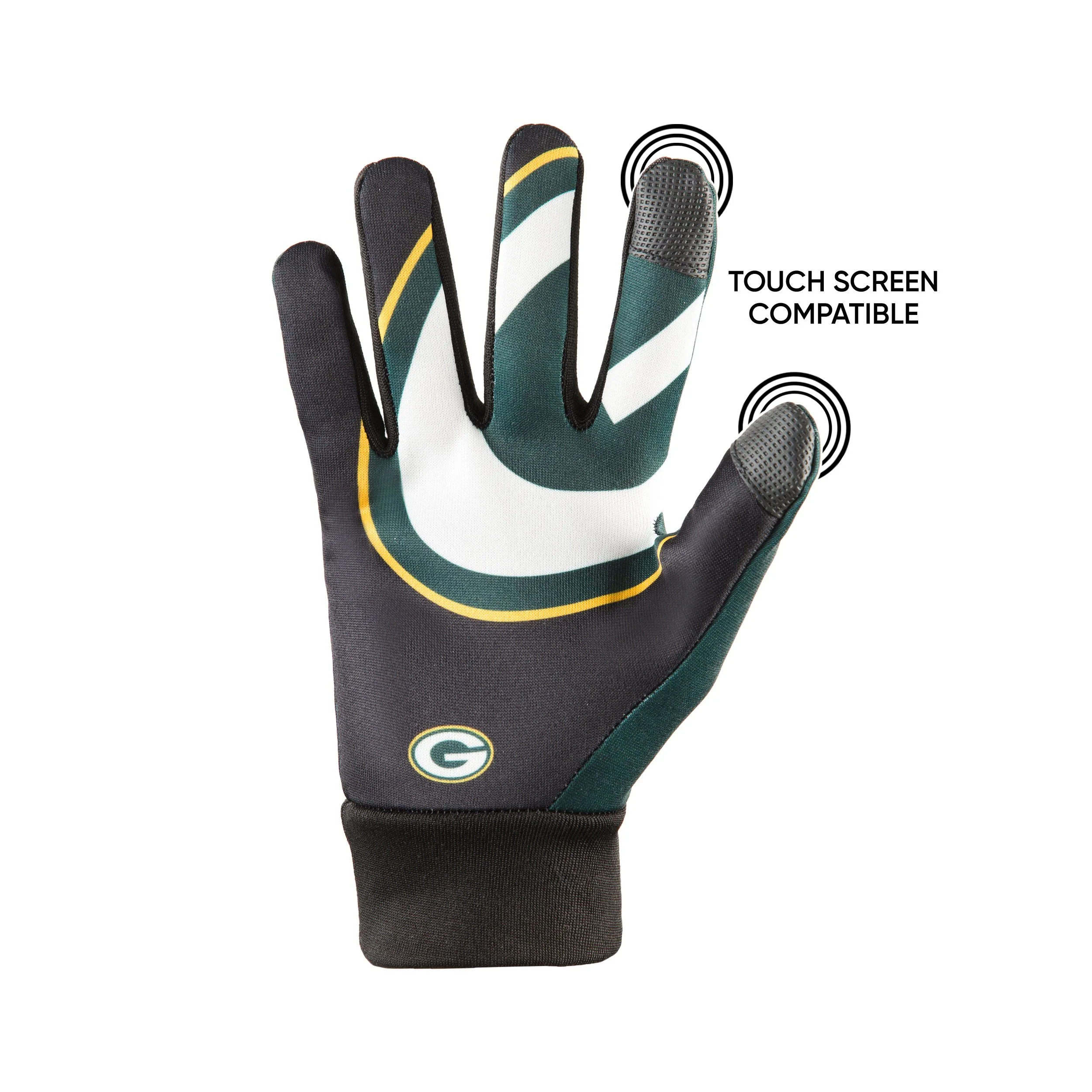 Green Bay Packers NFL Palm Logo Texting Gloves - Image 3