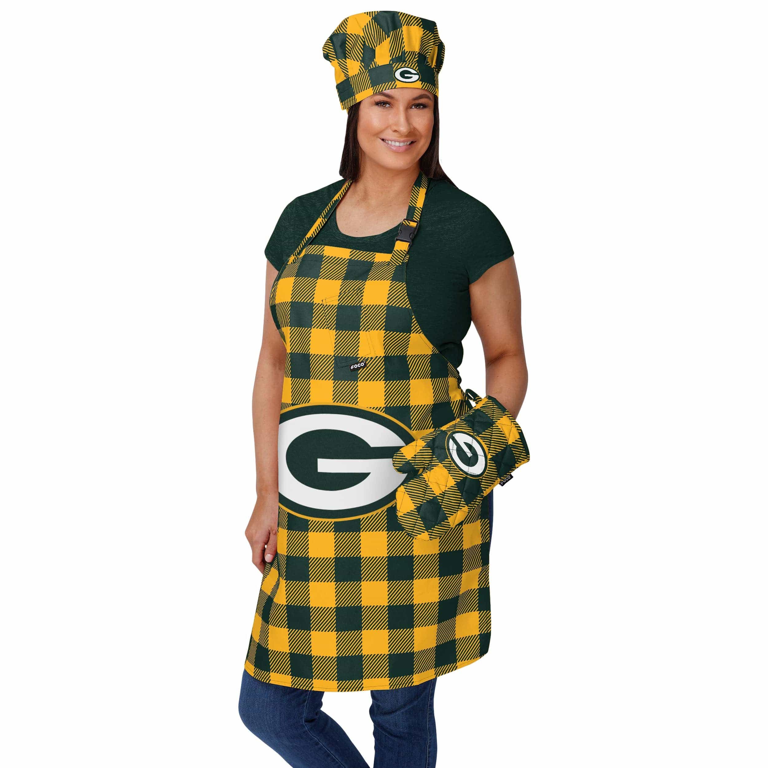 Green Bay Packers NFL Plaid Apron - Image 2