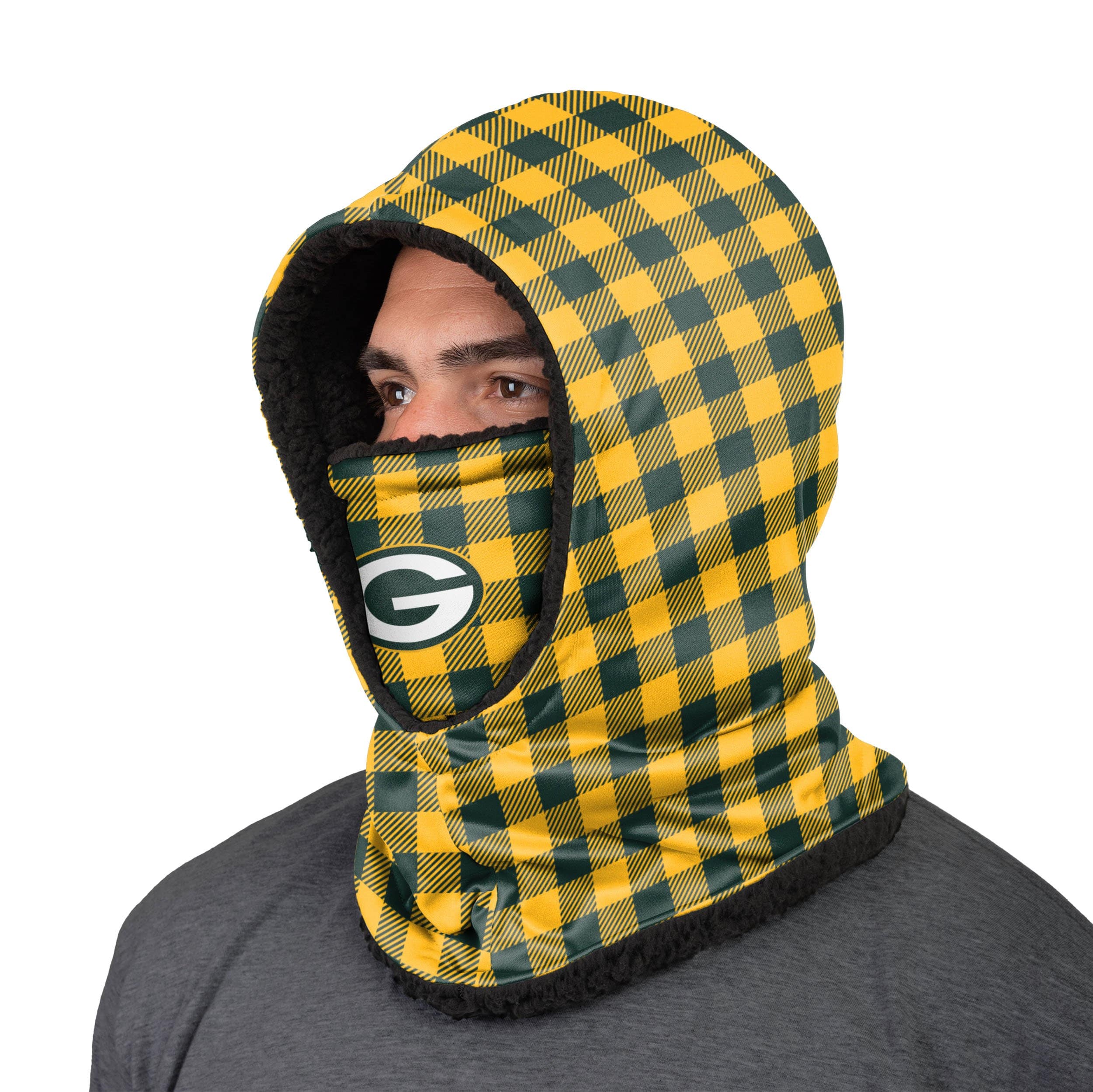 Green Bay Packers NFL Plaid Hooded Gaiter - Image 2