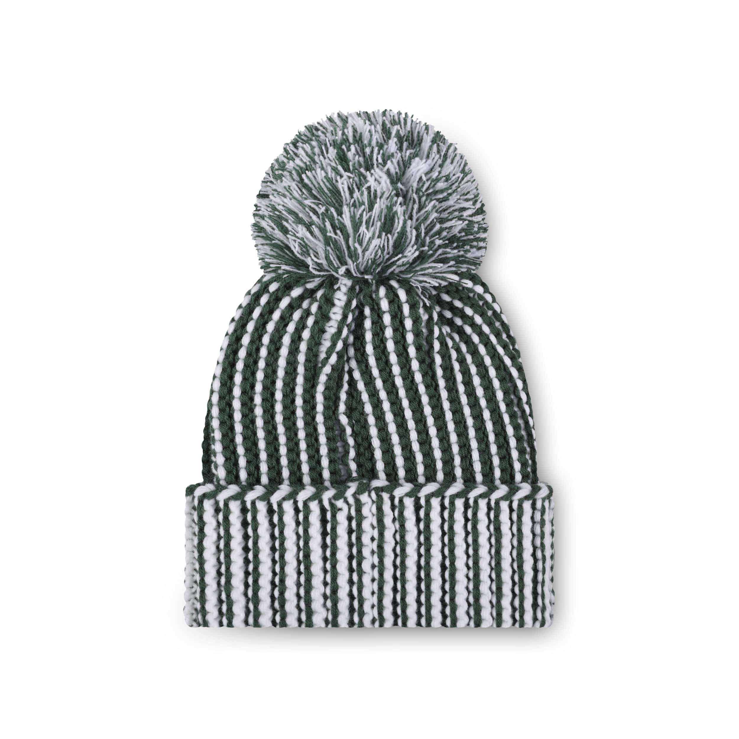 Green Bay Packers NFL Primary Logo Vertical Knit Pom Beanie - Image 2