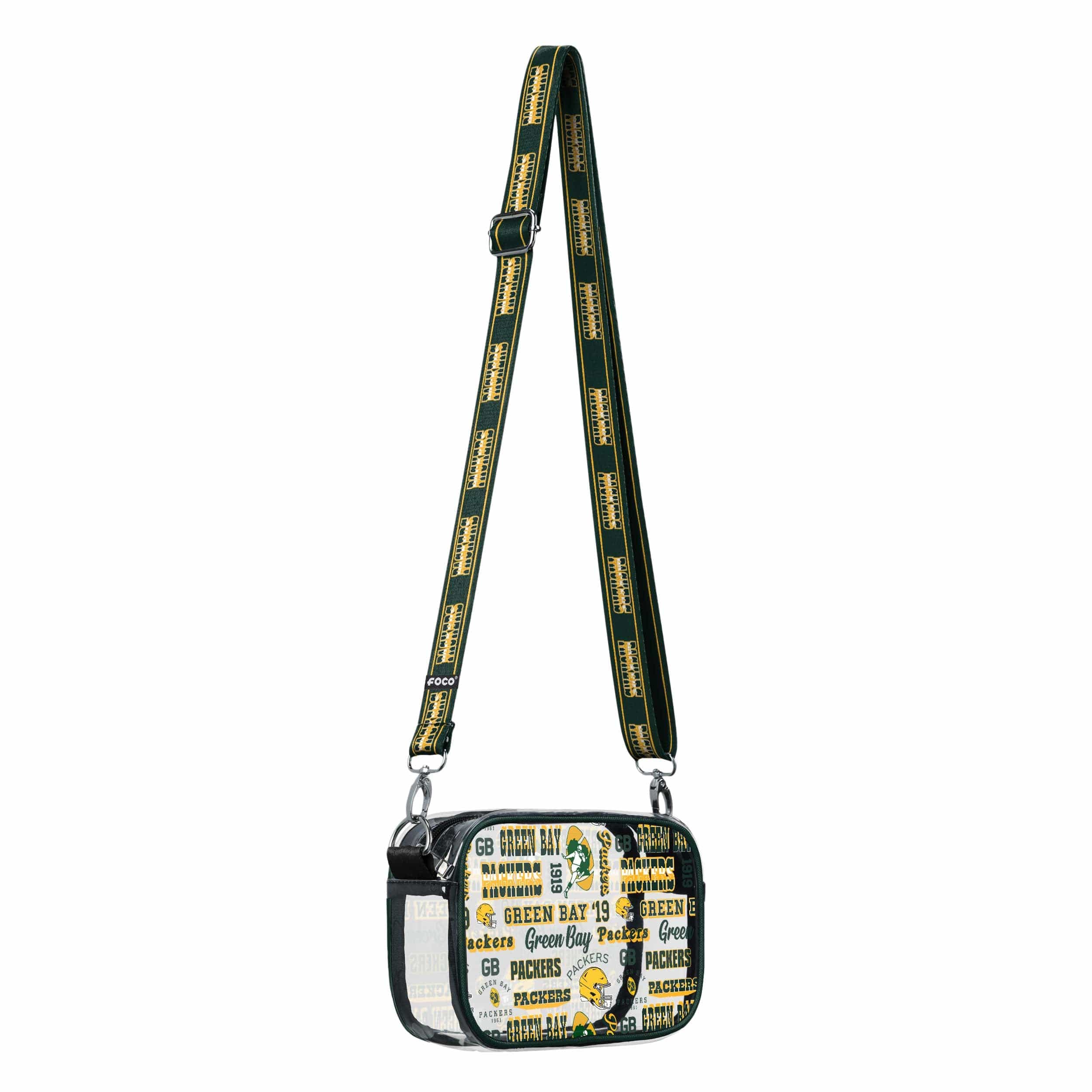 Green Bay Packers NFL Repeat Retro Print Clear Crossbody Bag - Image 2