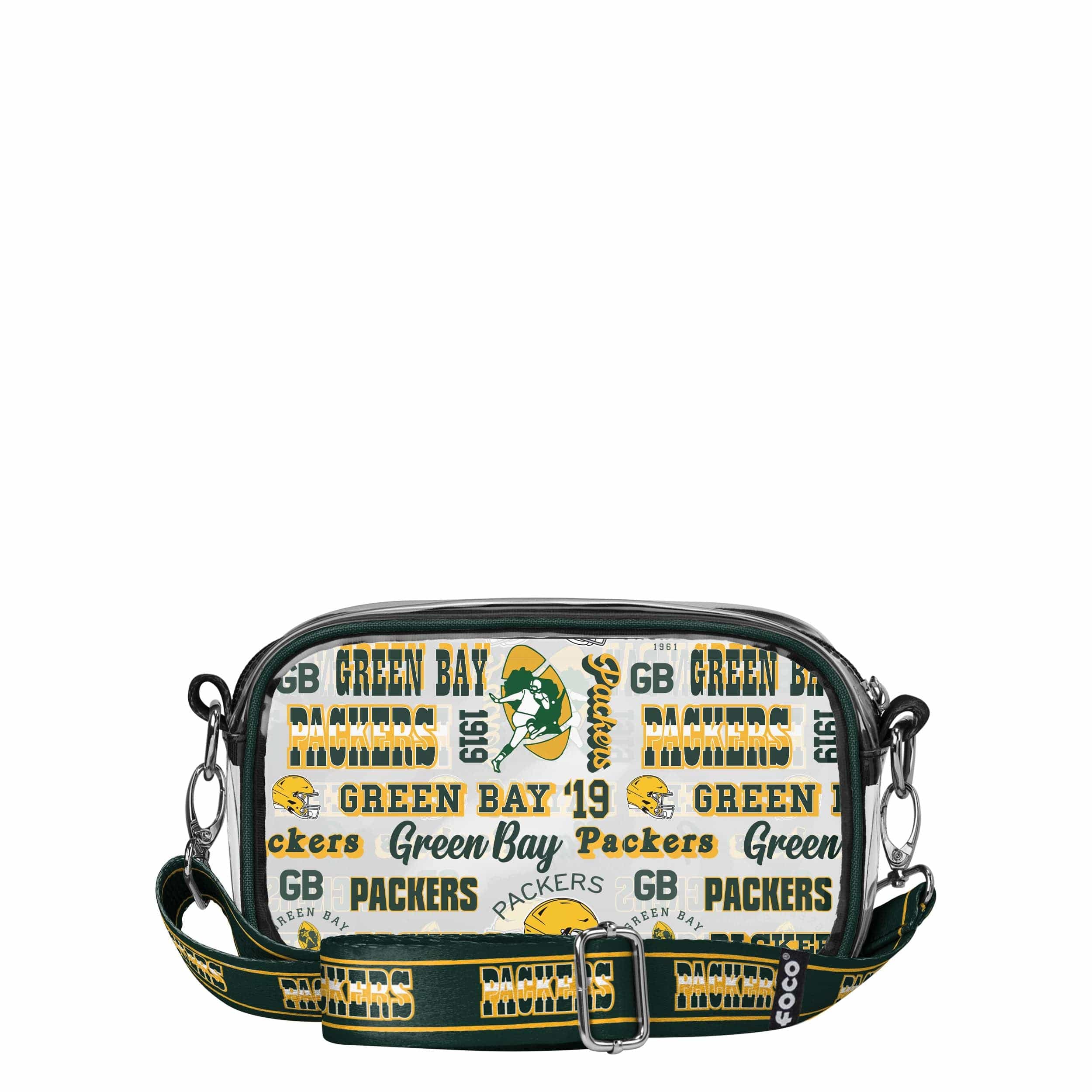 Green Bay Packers NFL Repeat Retro Print Clear Crossbody Bag - Image 5