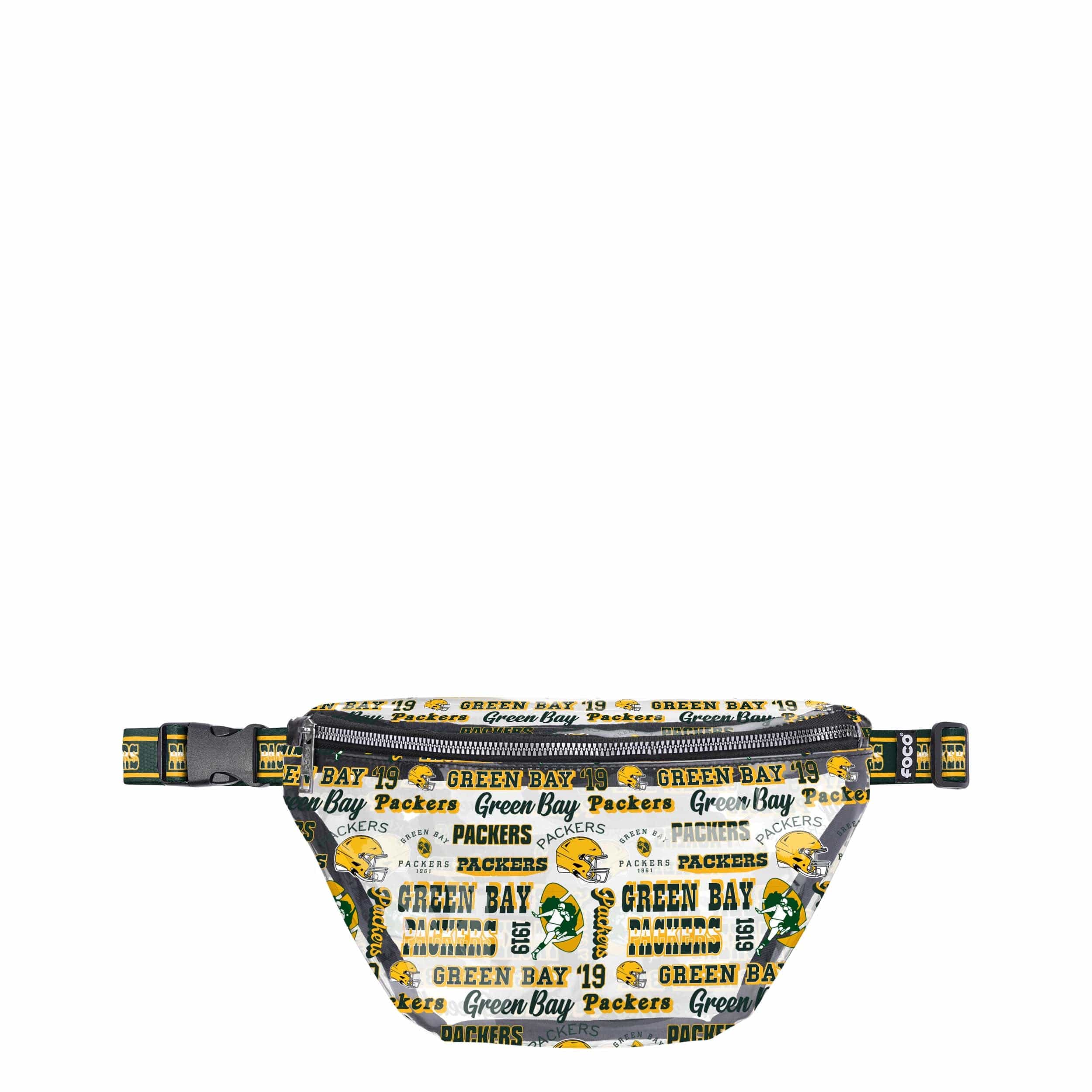 Green Bay Packers NFL Repeat Retro Print Clear Fanny Pack