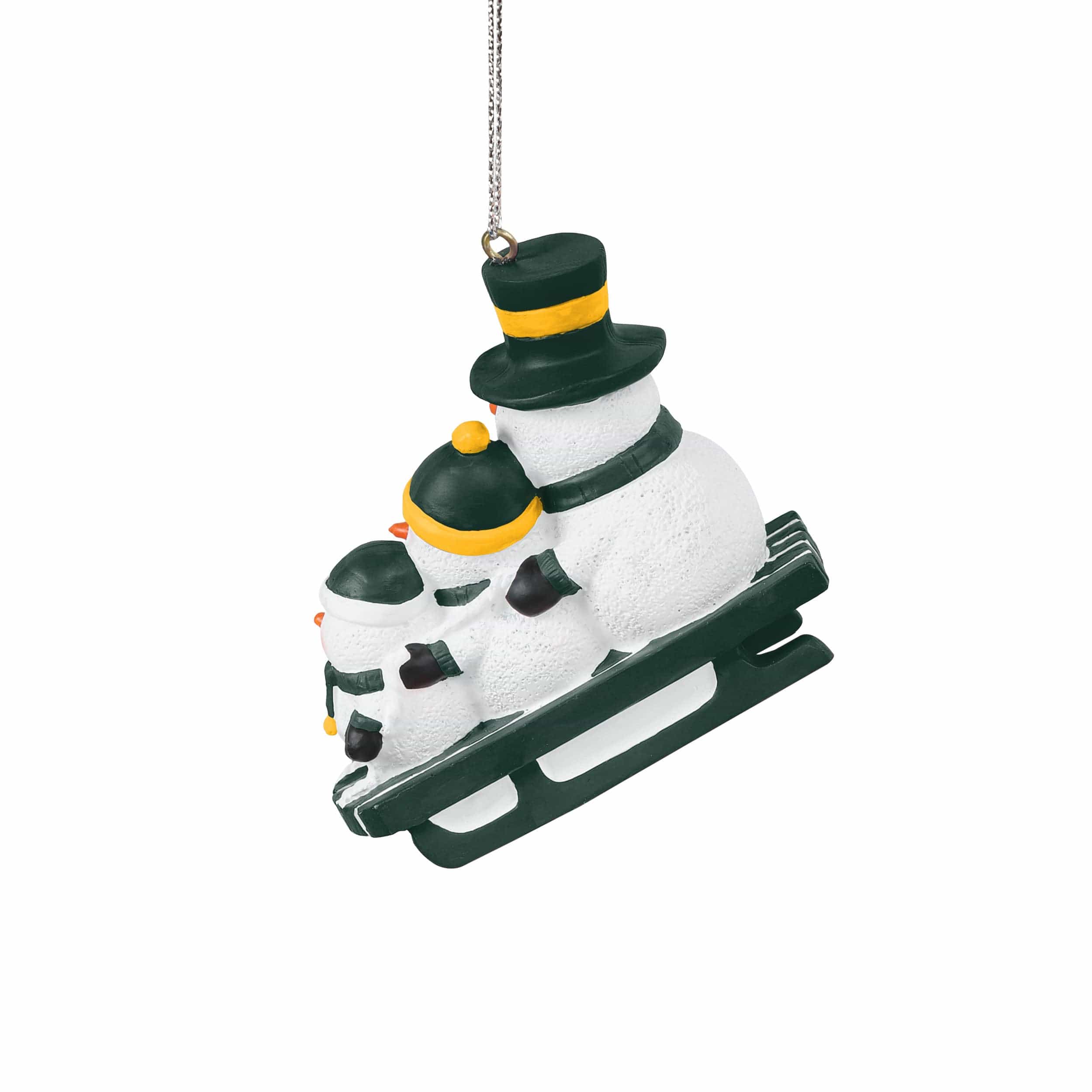 Green Bay Packers NFL Sledding Snowmen Ornament - Image 3