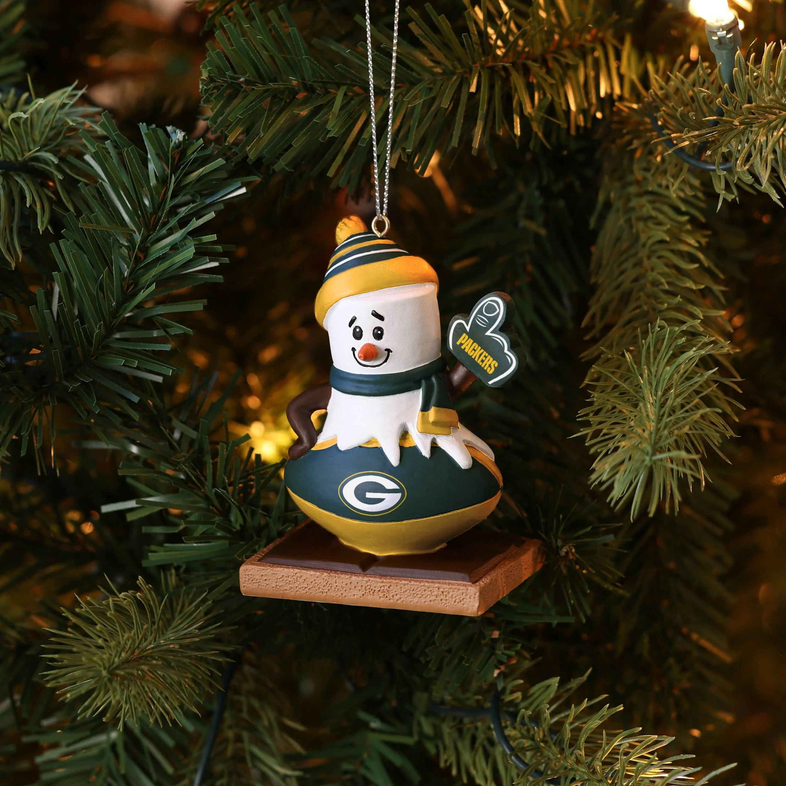 Green Bay Packers NFL Smore On Ball Ornament - Image 4