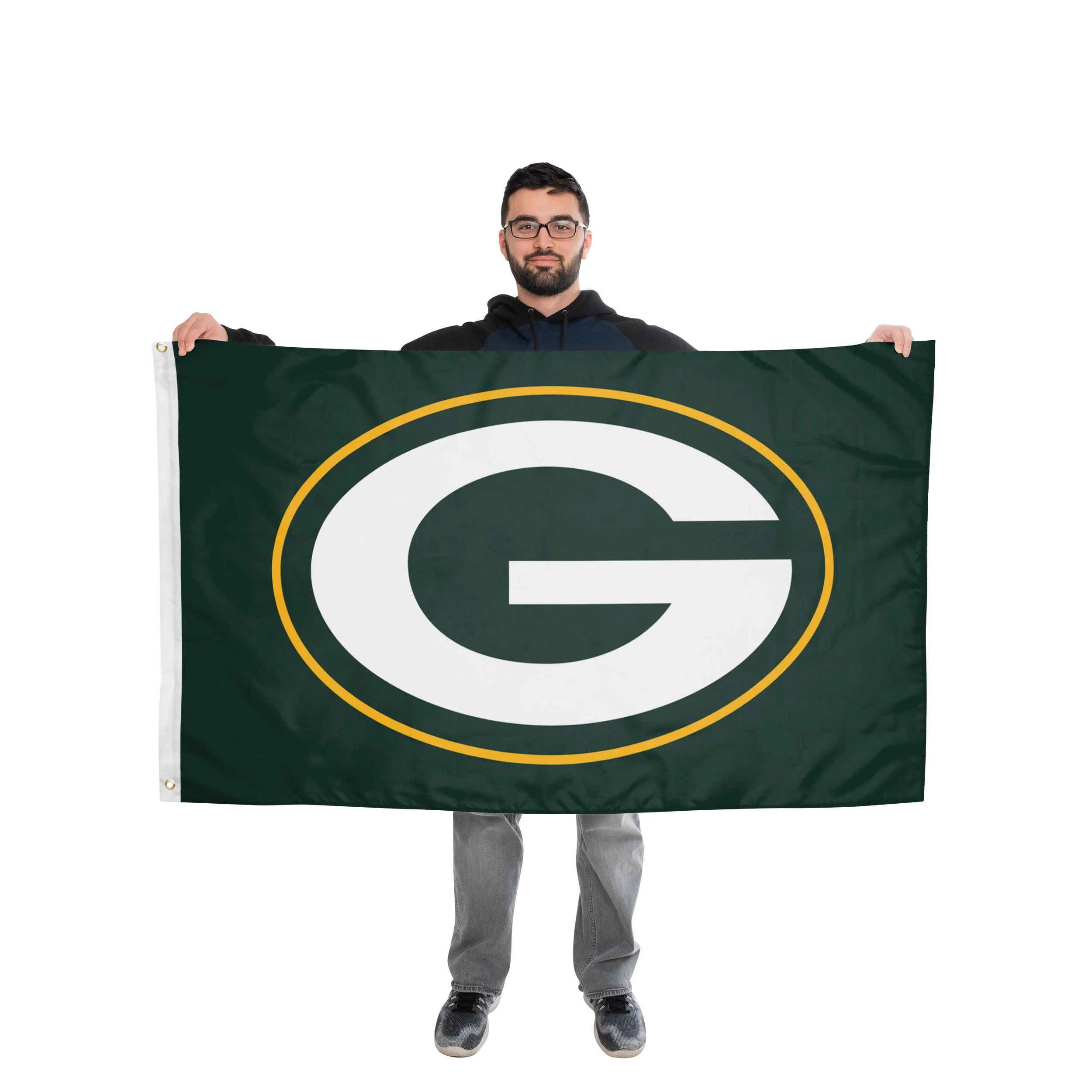 Green Bay Packers NFL Solid Horizontal Flag - Image 2