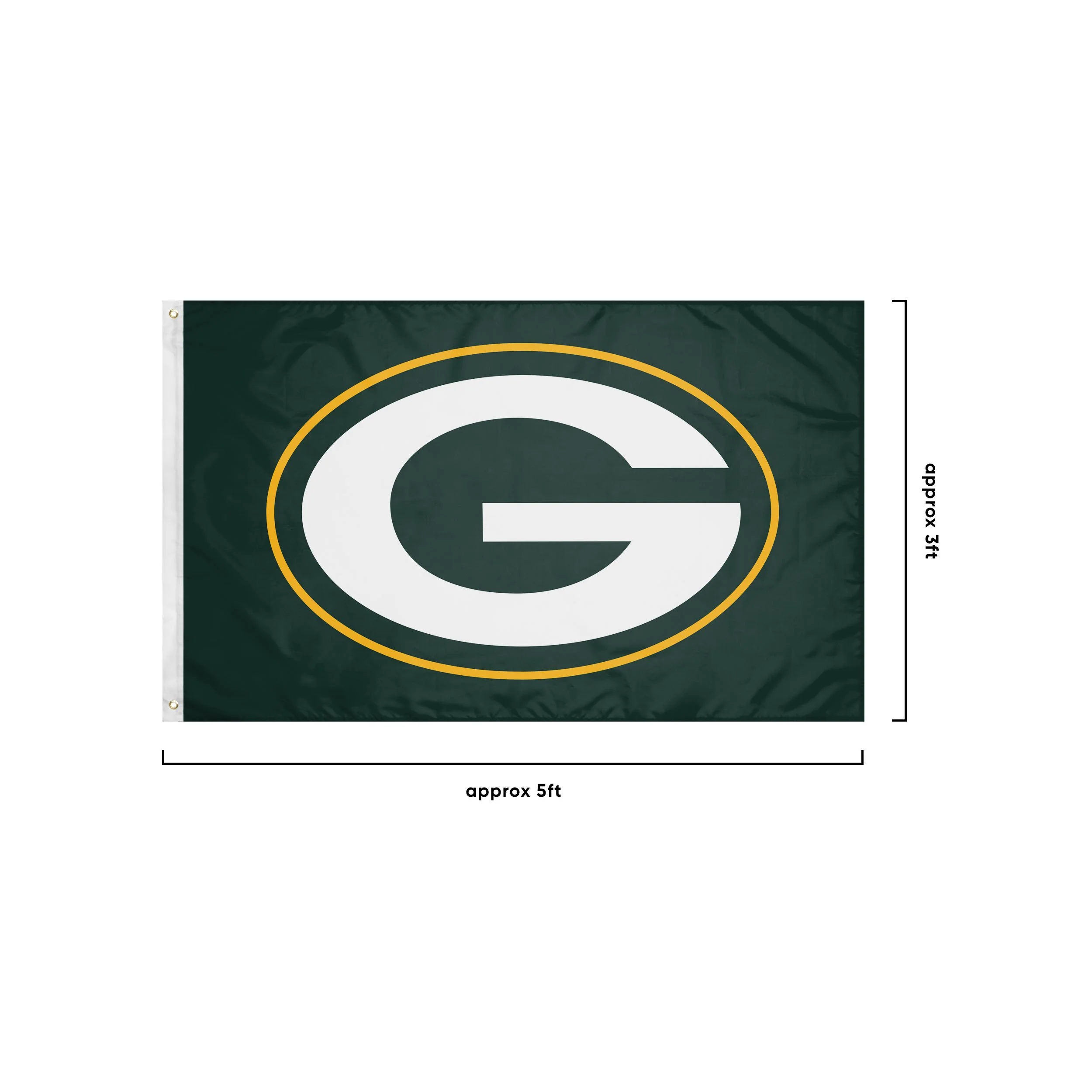 Green Bay Packers NFL Solid Horizontal Flag - Image 3