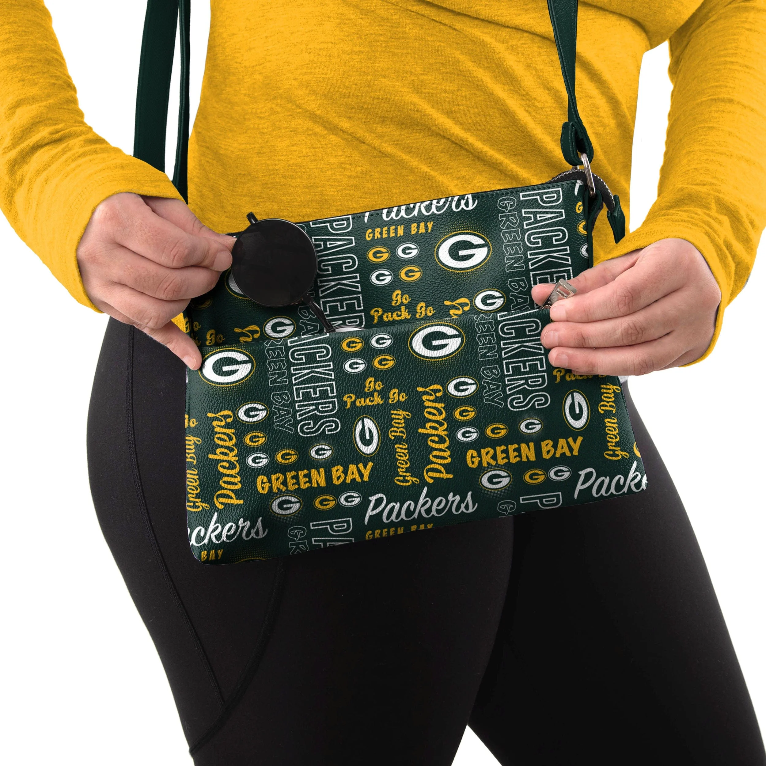Green Bay Packers NFL Spirited Style Printed Collection Foldover Tote Bag - Image 3