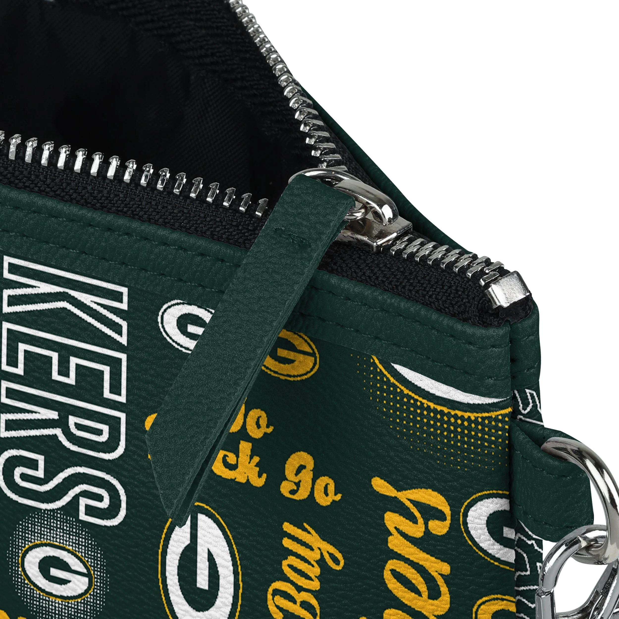 Green Bay Packers NFL Spirited Style Printed Collection Repeat Logo Wristlet - Image 4