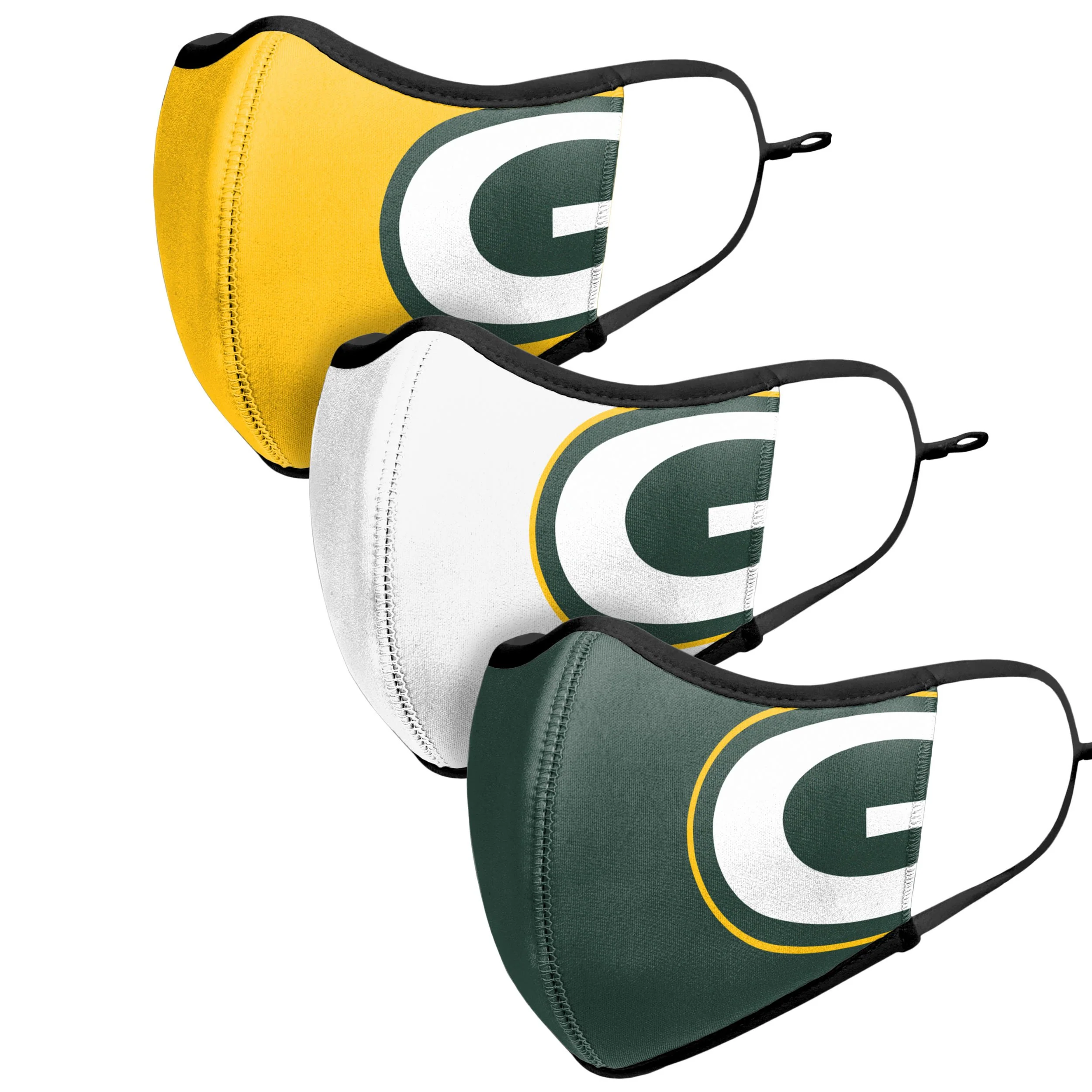 Green Bay Packers NFL Sport 3 Pack Face Cover - Image 4