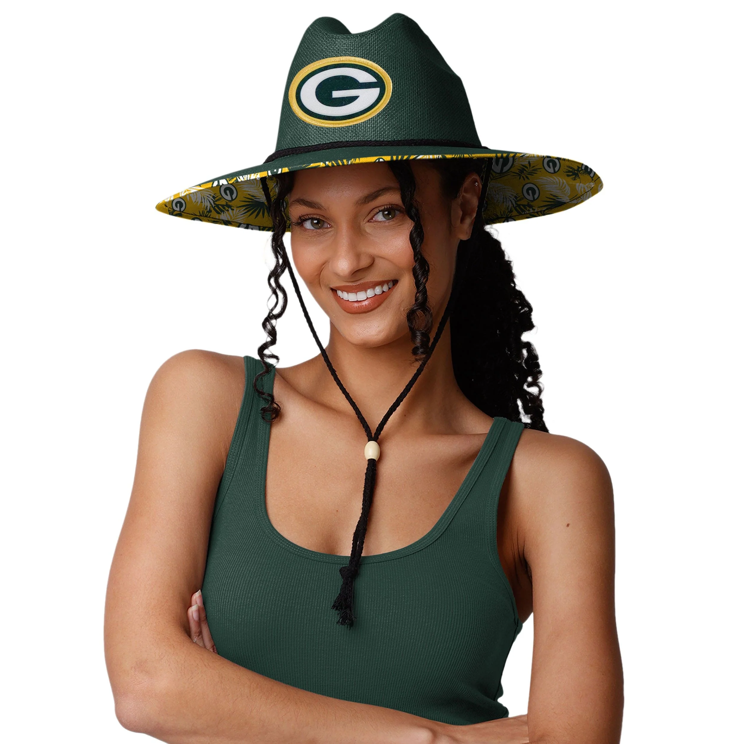 Green Bay Packers NFL Team Color Straw Hat - Image 4