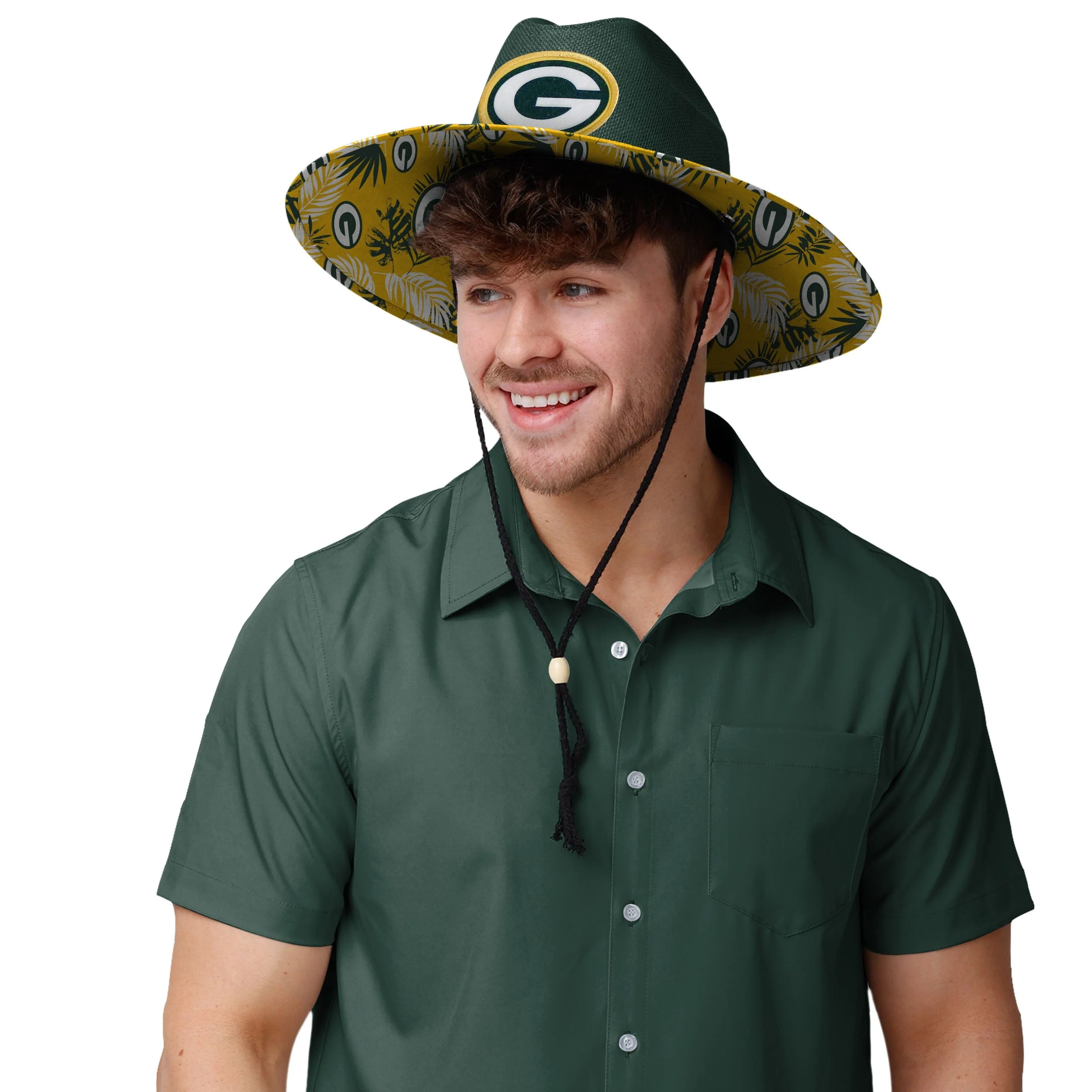 Green Bay Packers NFL Team Color Straw Hat - Image 5