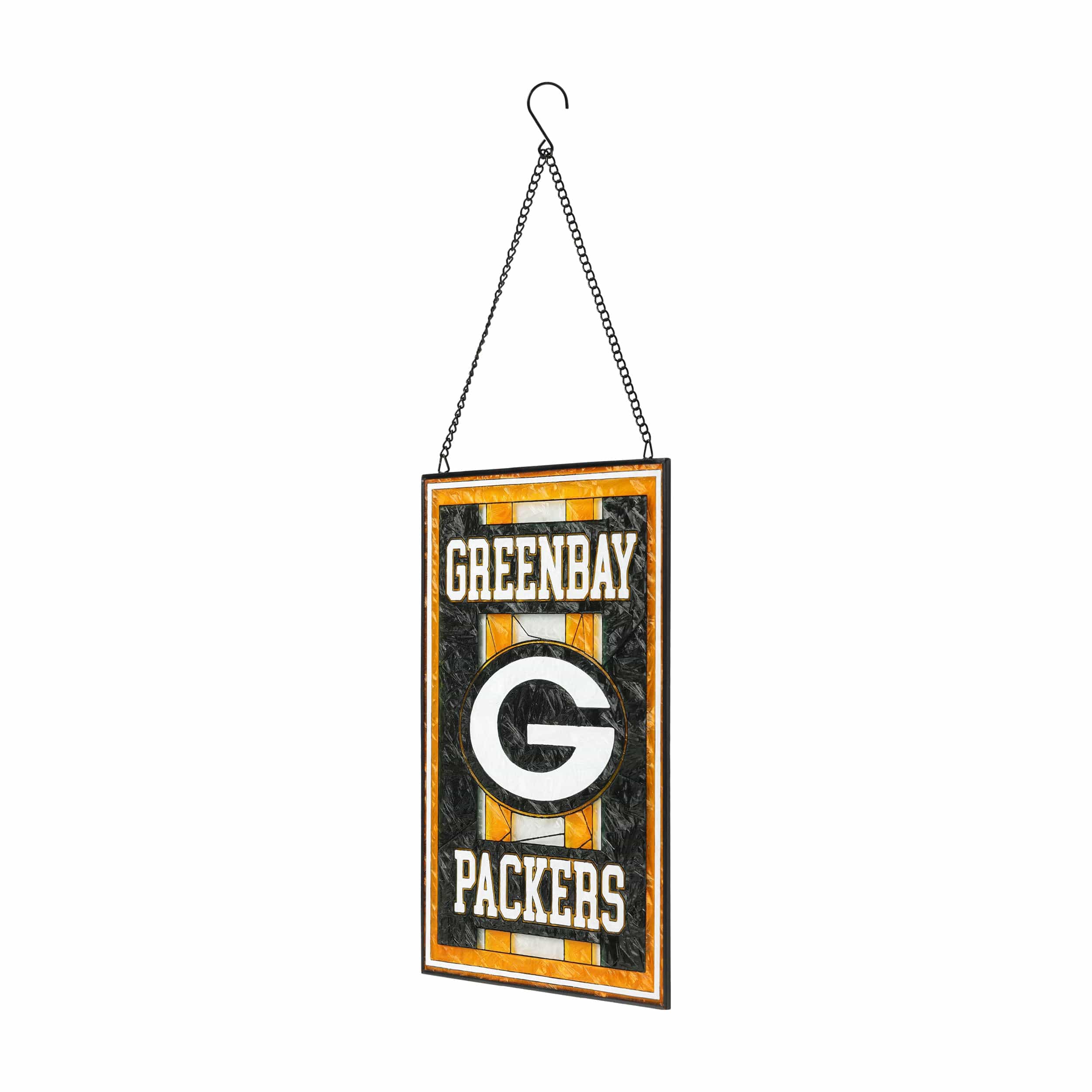 Green Bay Packers NFL Team Stripe Stain Glass Sign - Image 2