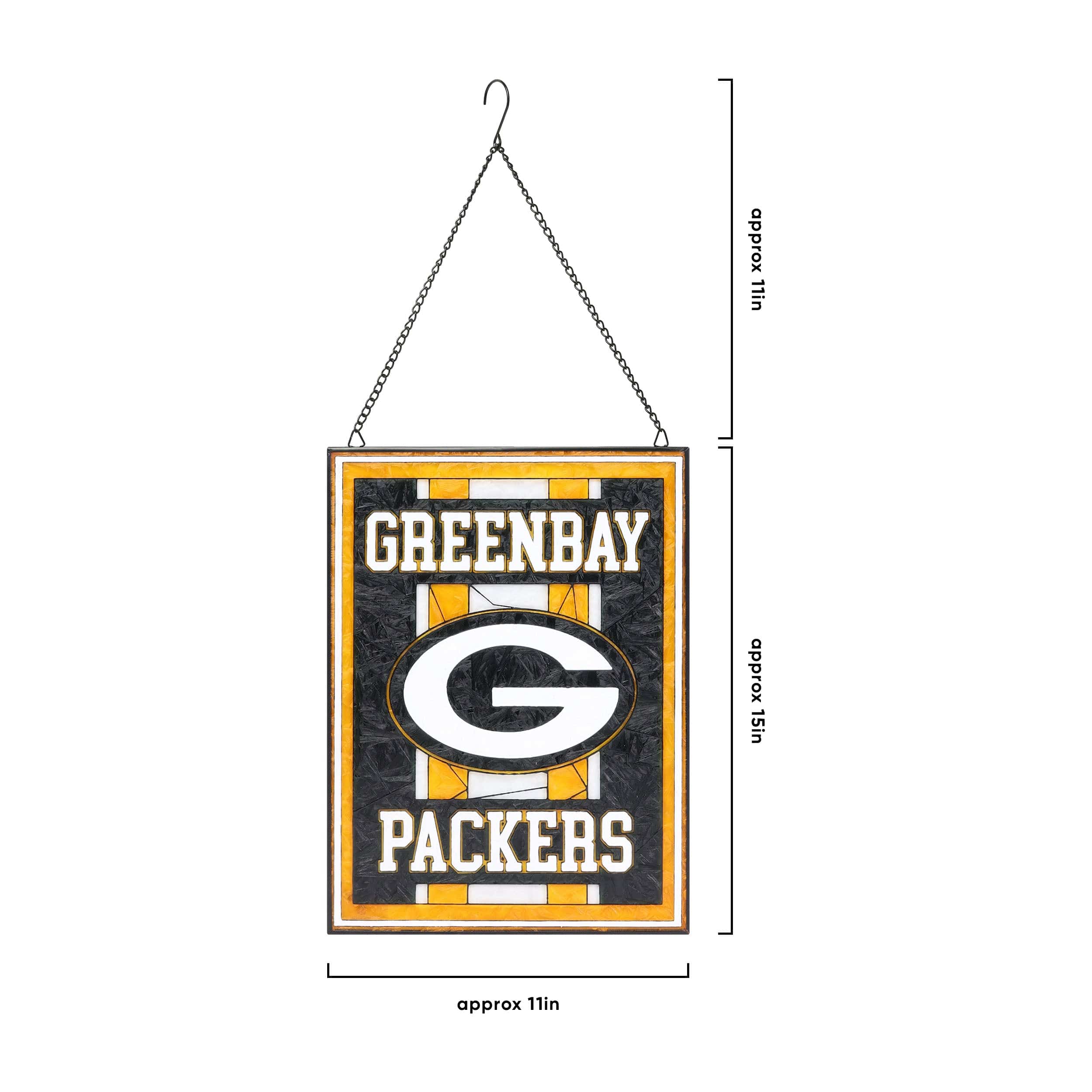 Green Bay Packers NFL Team Stripe Stain Glass Sign - Image 3