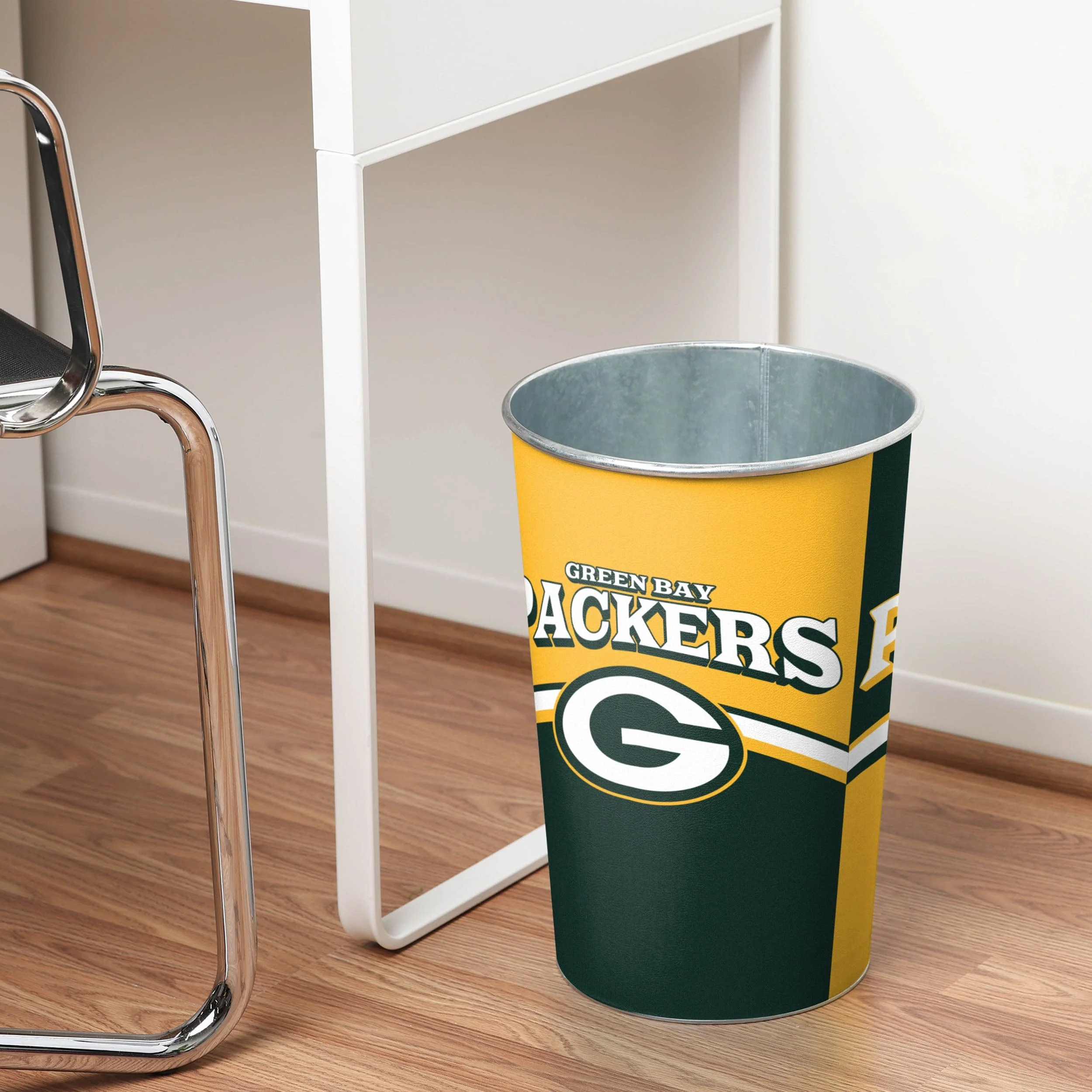 Green Bay Packers NFL Team Stripe Waste Basket - Image 2