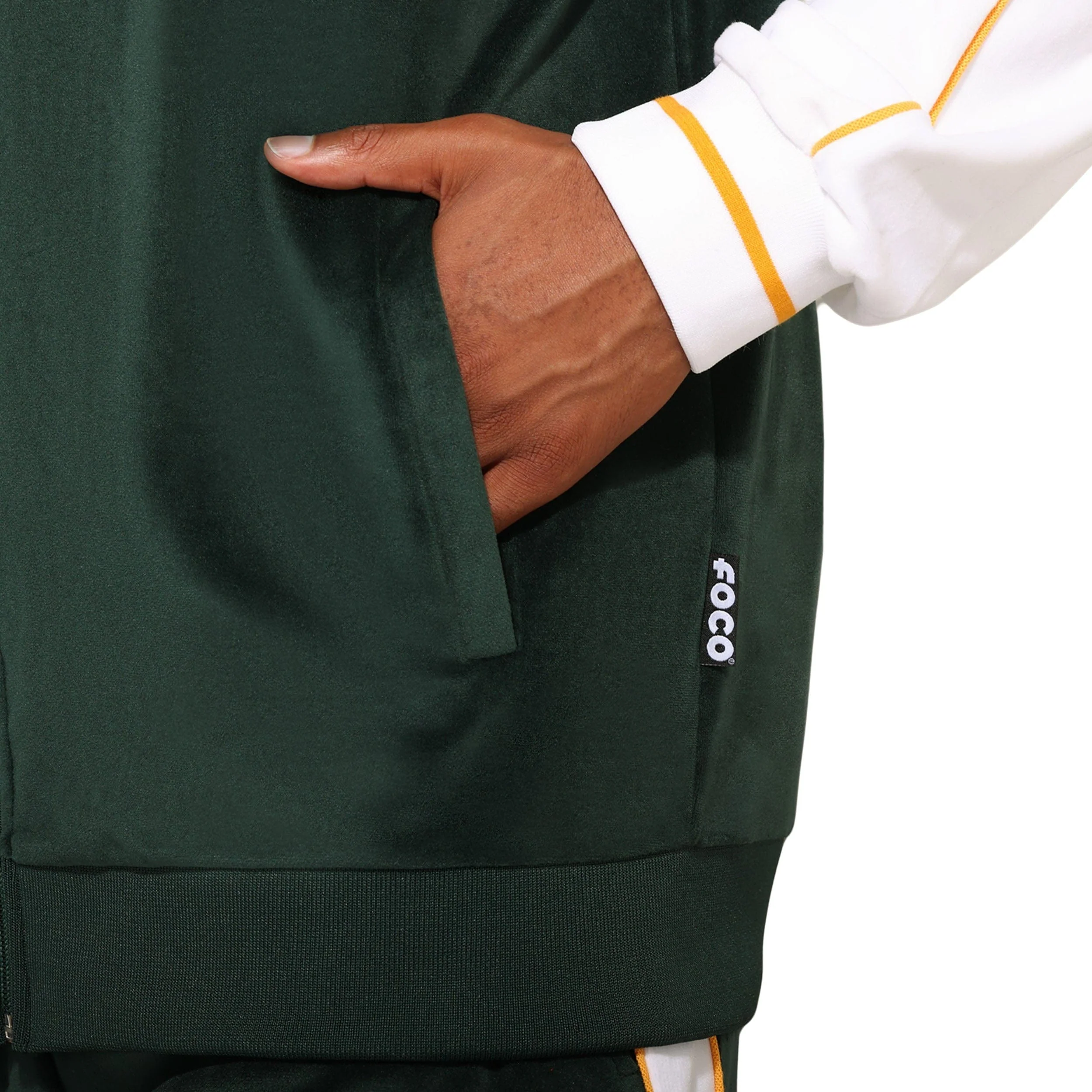Green Bay Packers NFL Two Tone Velour Zip Up Top - Image 4