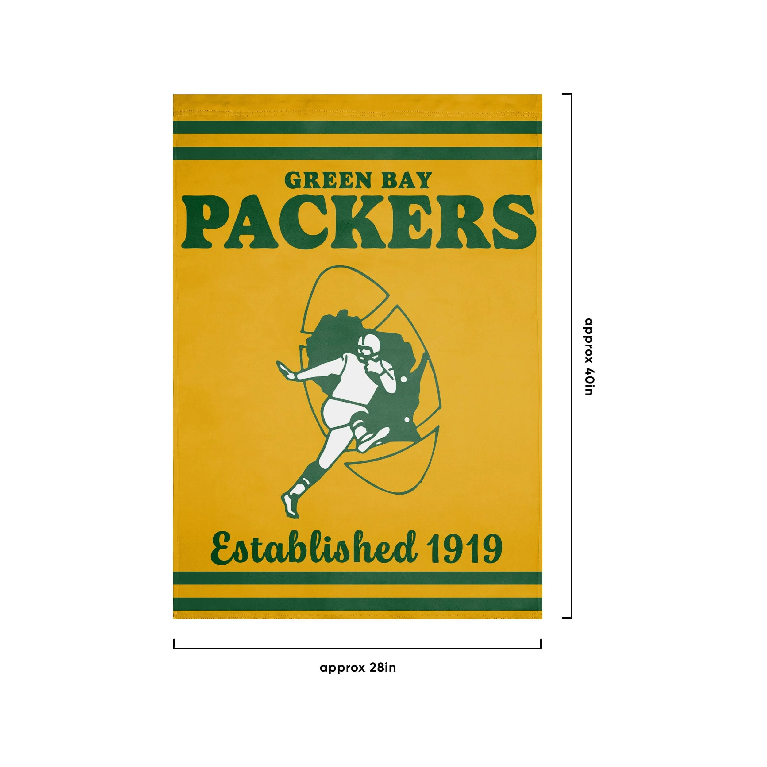 Green Bay Packers NFL Vertical Retro Flag - Image 3