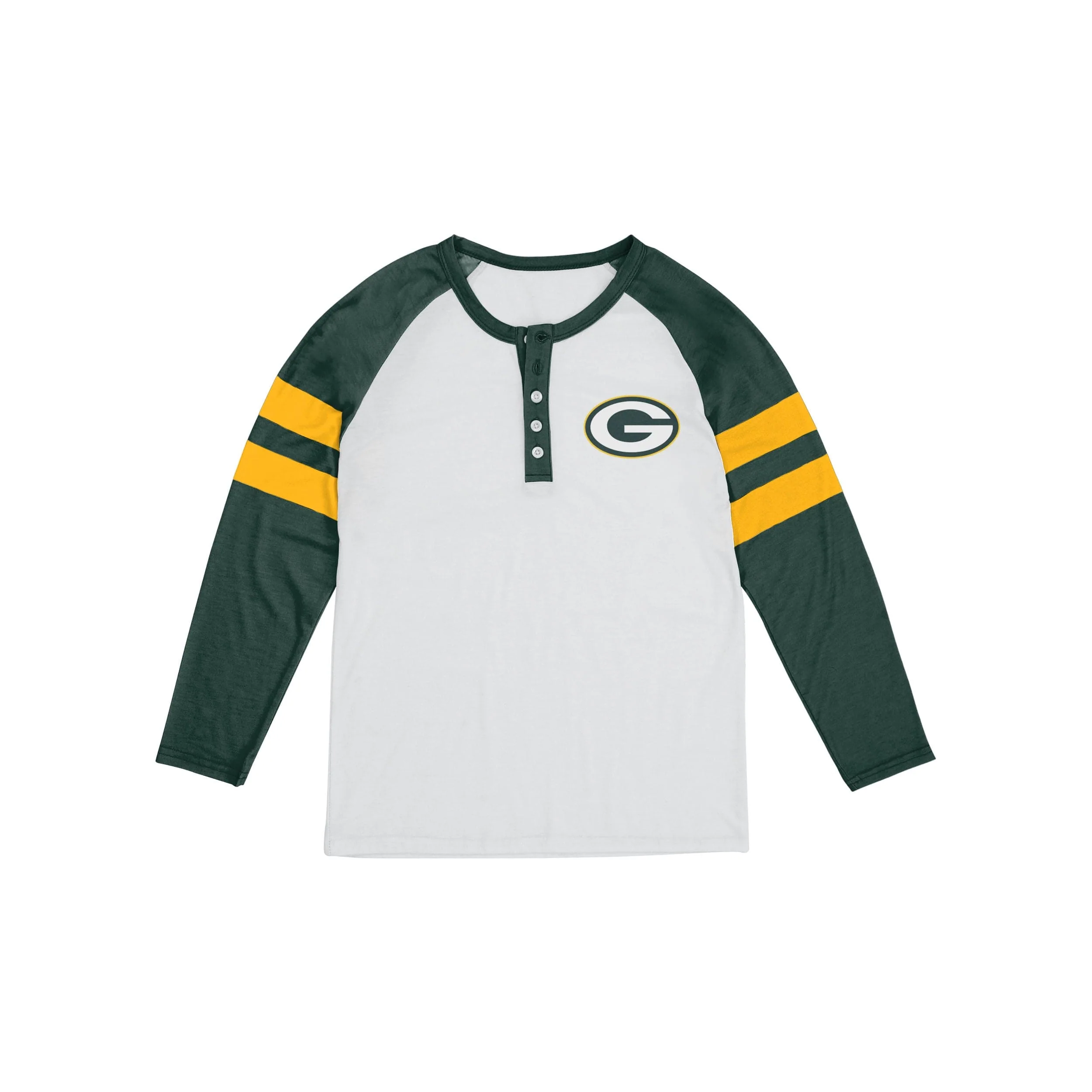 Green Bay Packers NFL Womens Big Logo Long Sleeve Henley - Image 3
