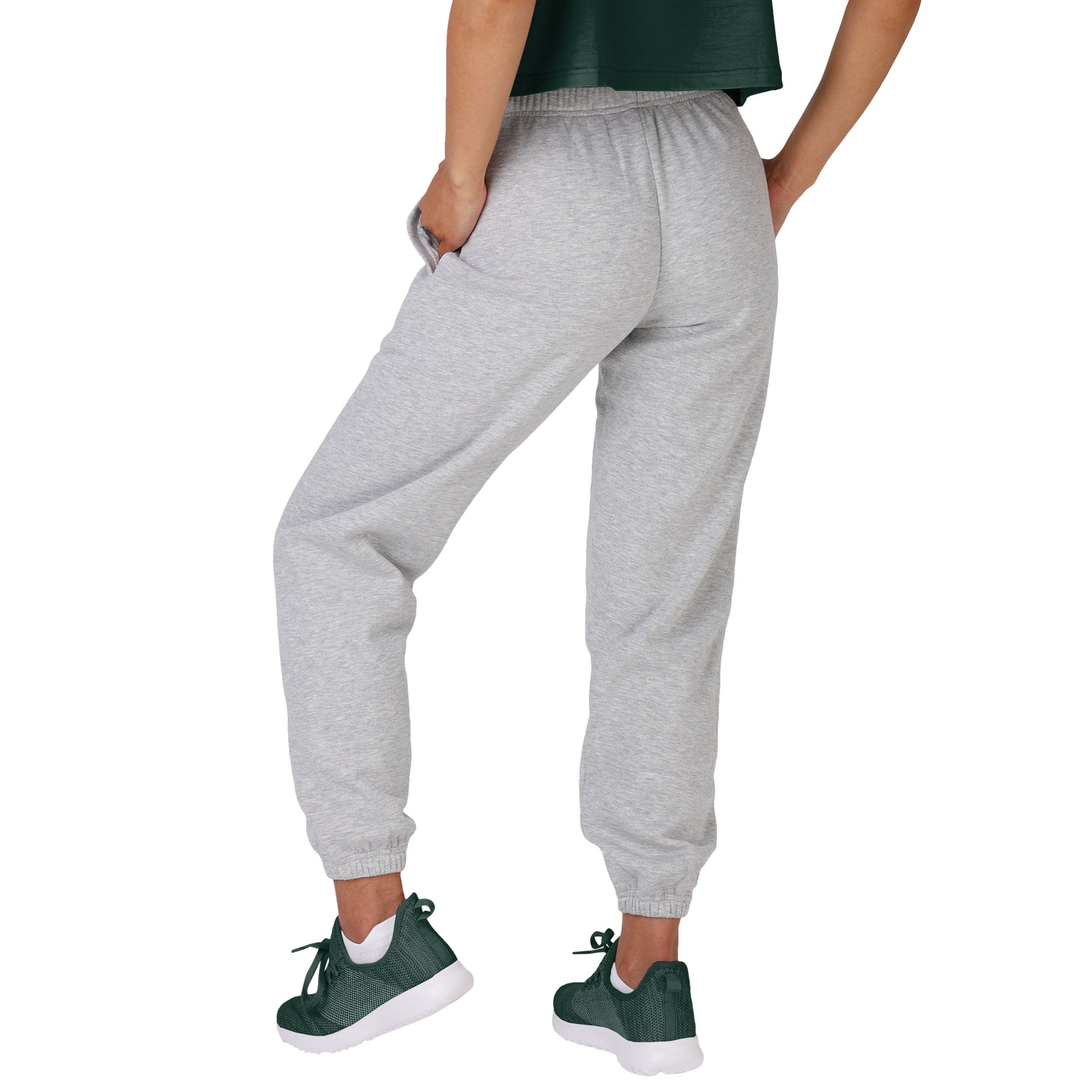 Green Bay Packers NFL Womens Big Wordmark Gray Sweatpants - Image 2