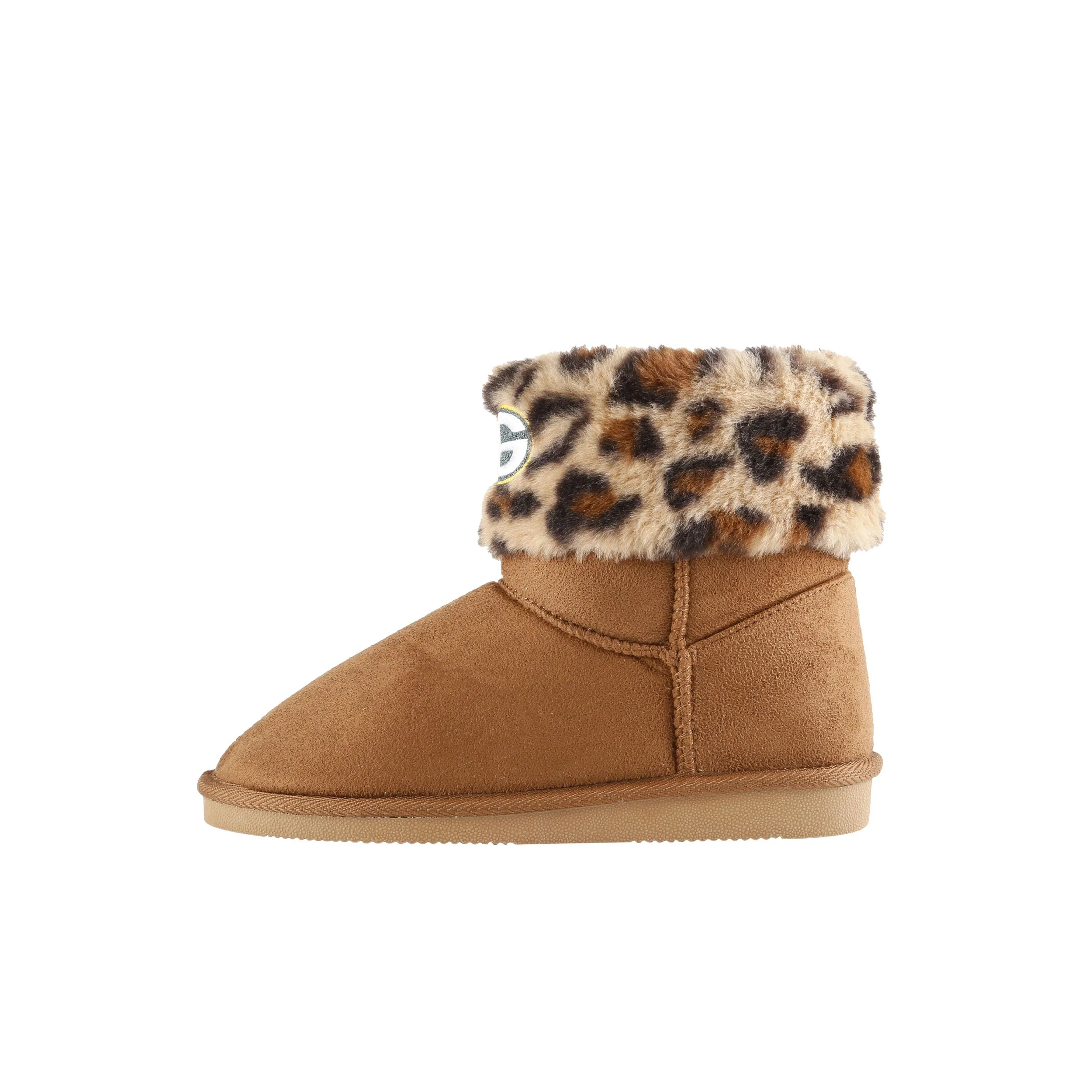 Green Bay Packers NFL Womens Cheetah Fur Boots - Image 3