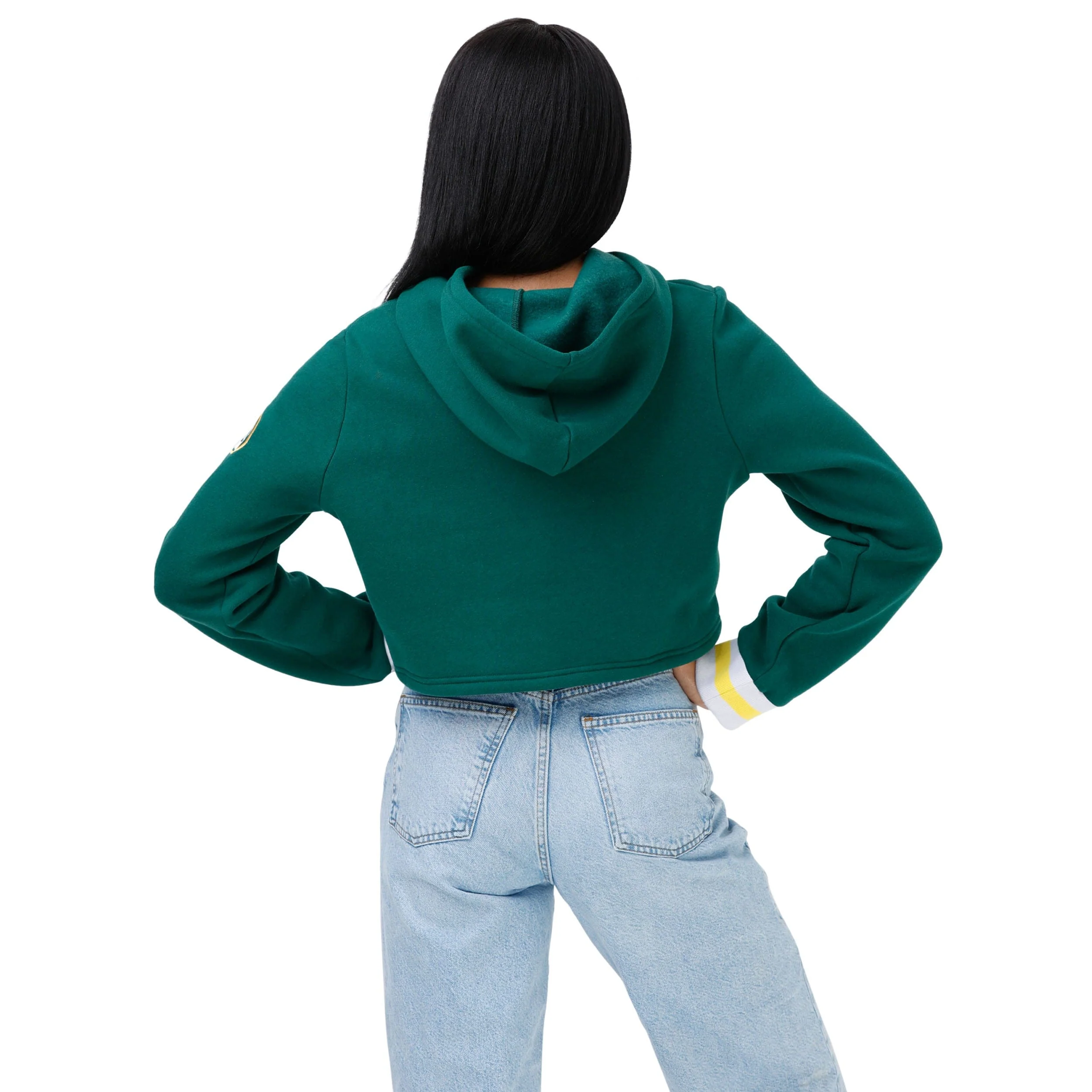 Green Bay Packers NFL Womens Cropped Chenille Hoodie - Image 2