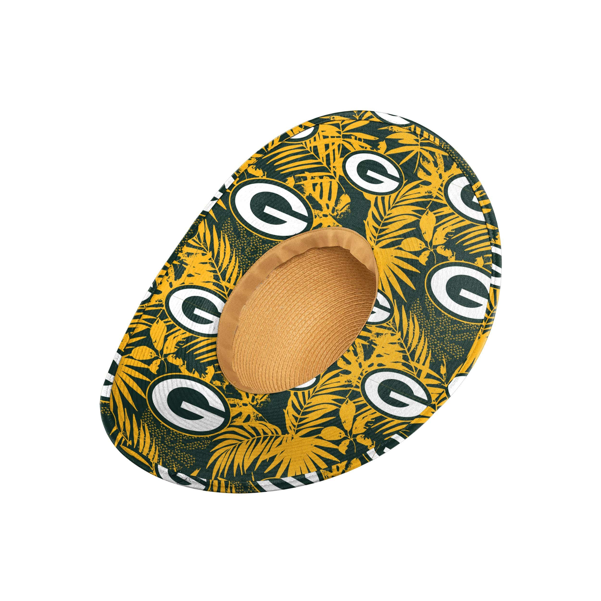 Green Bay Packers NFL Womens Floral Straw Hat - Image 2
