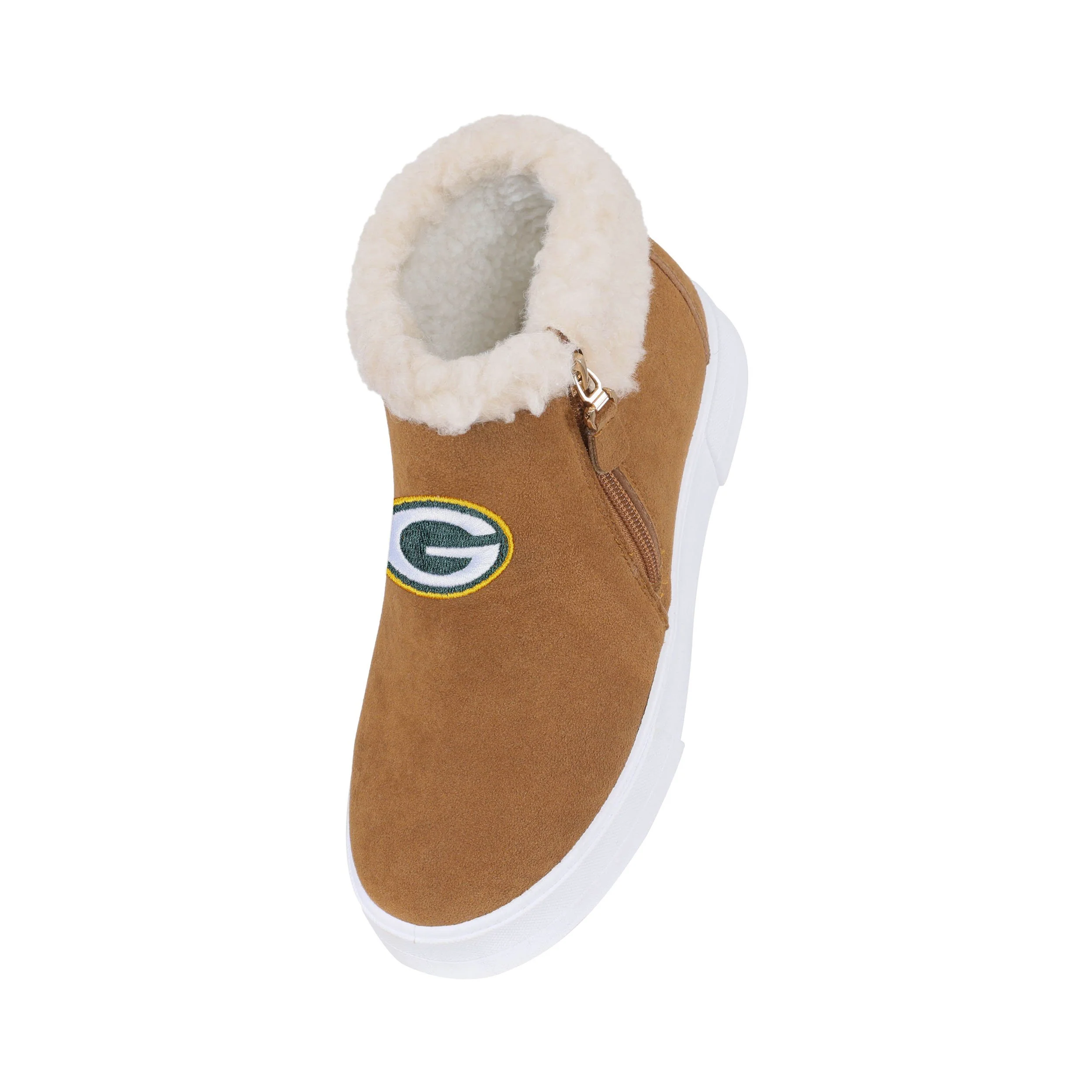 Green Bay Packers NFL Womens Fuzzy Brim Zipper Boot