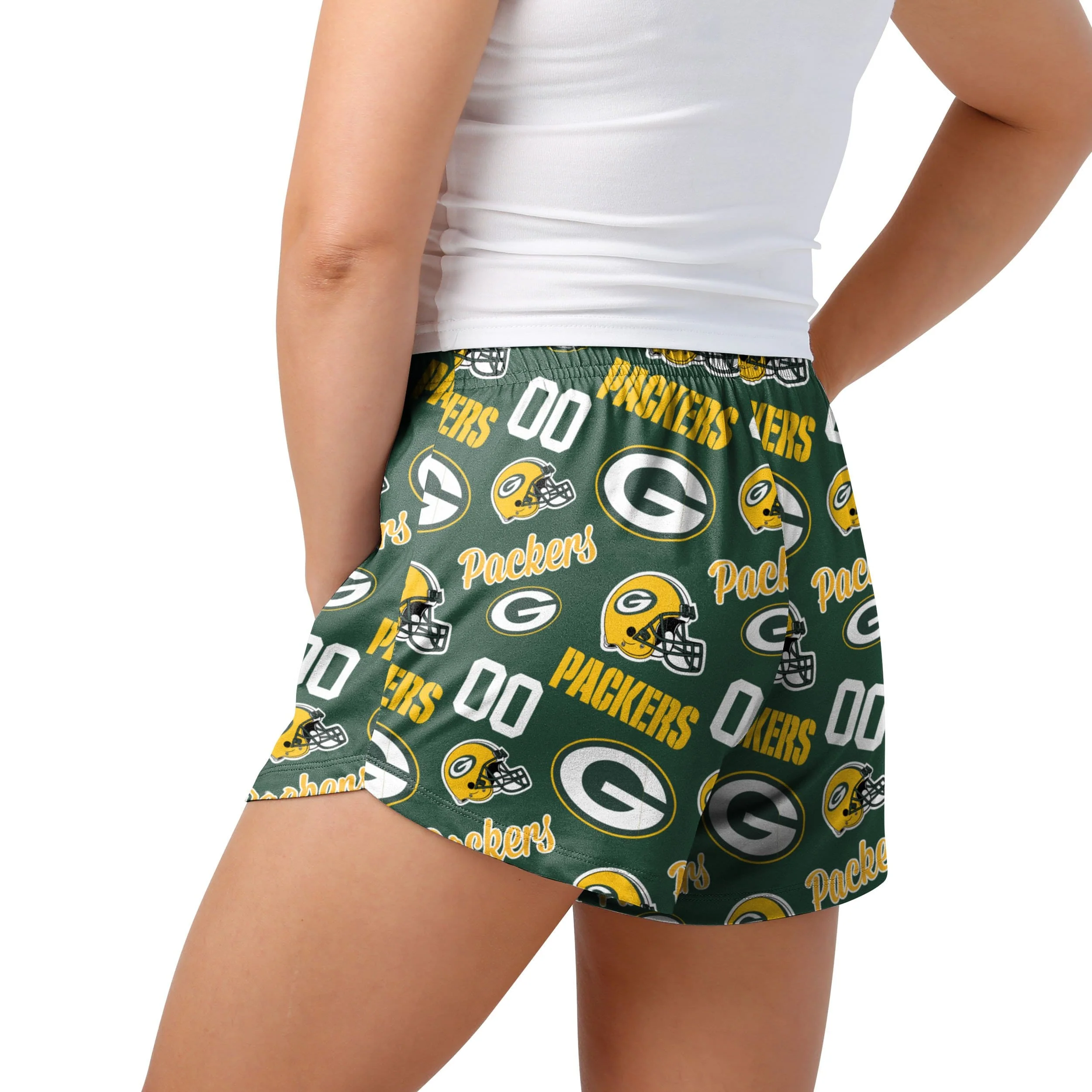 Green Bay Packers NFL Womens Gameday Ready Lounge Shorts - Image 2