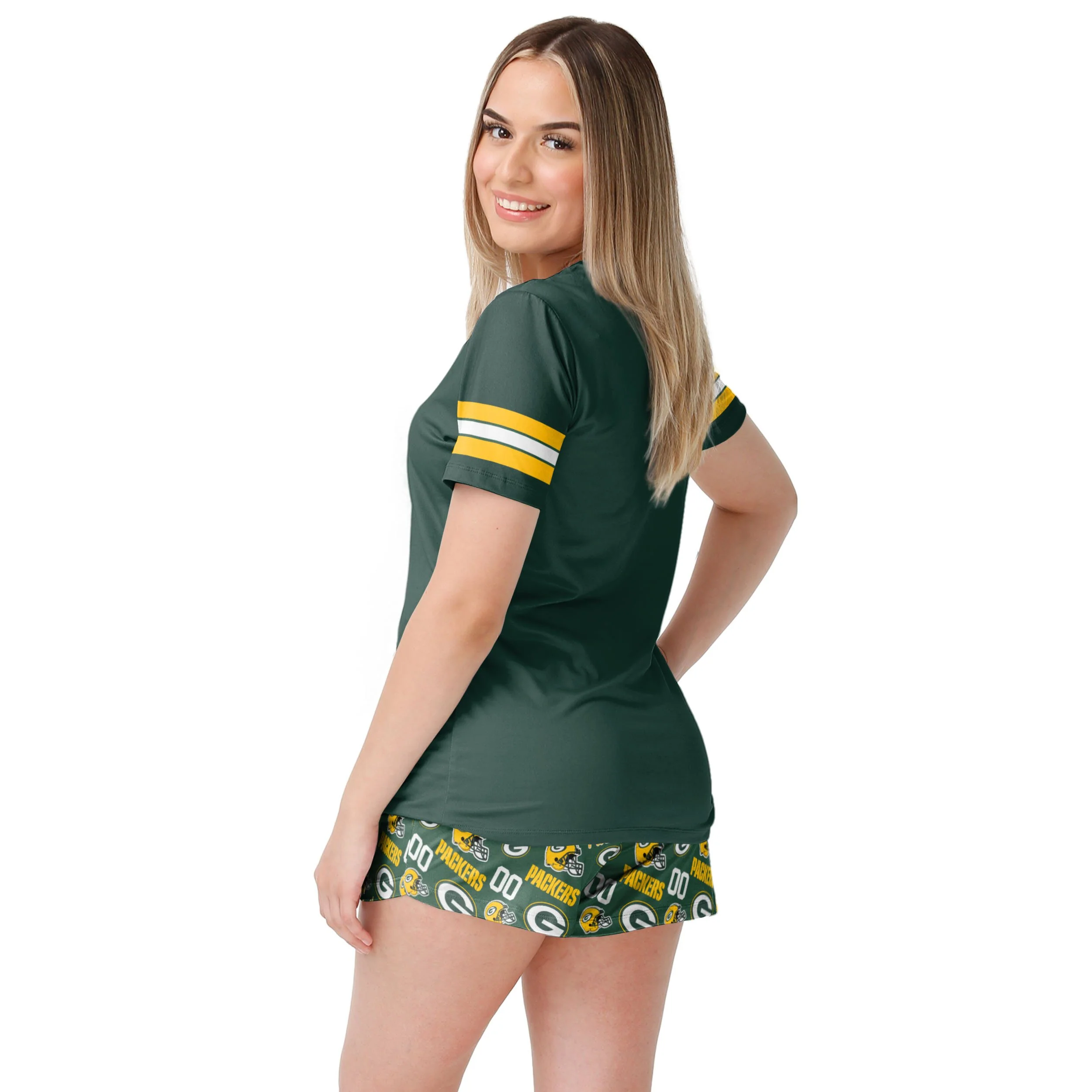 Green Bay Packers NFL Womens Gameday Ready Pajama Set - Image 2