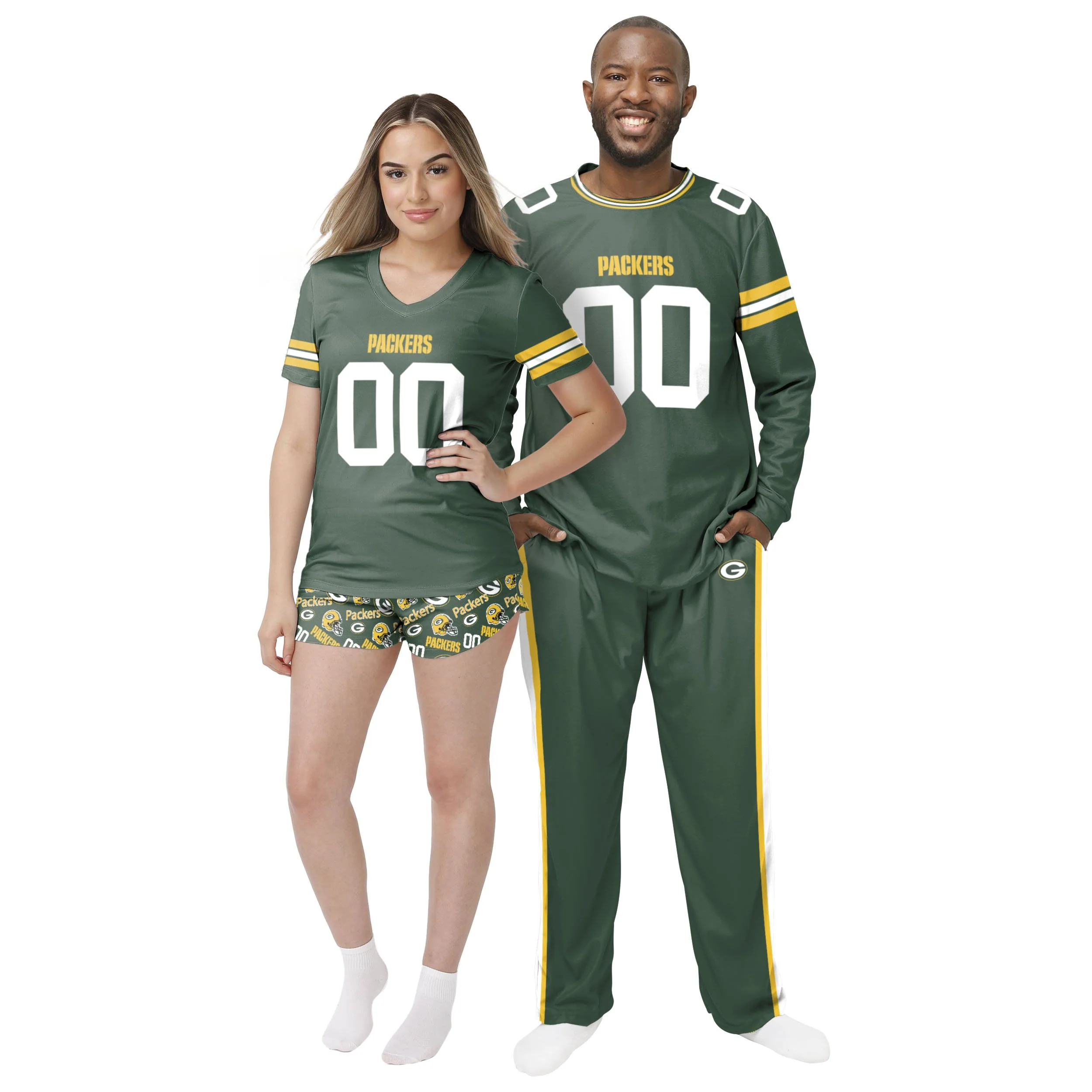 Green Bay Packers NFL Womens Gameday Ready Pajama Set - Image 3