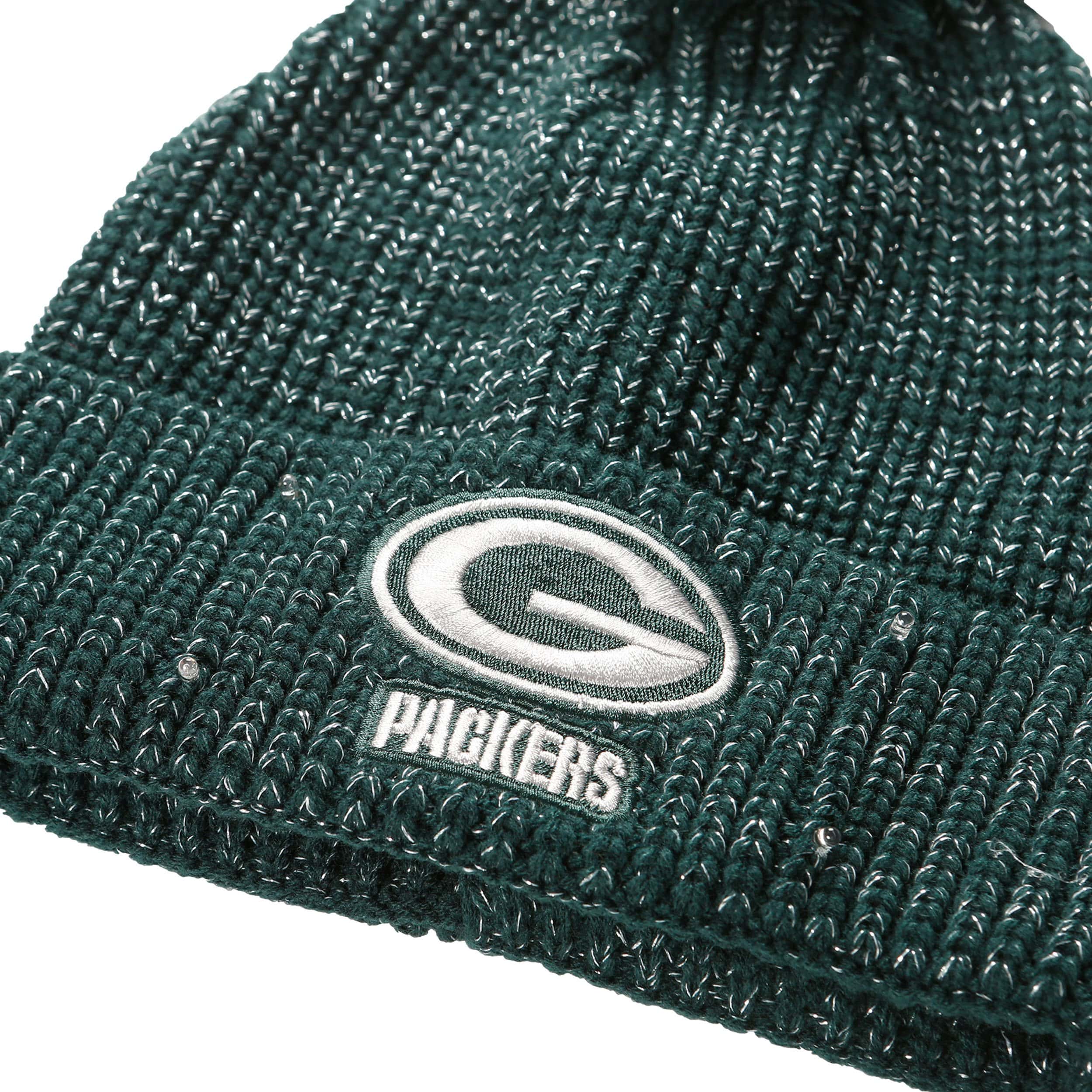 Green Bay Packers NFL Womens Glitter Knit Cold Weather Set - Image 3