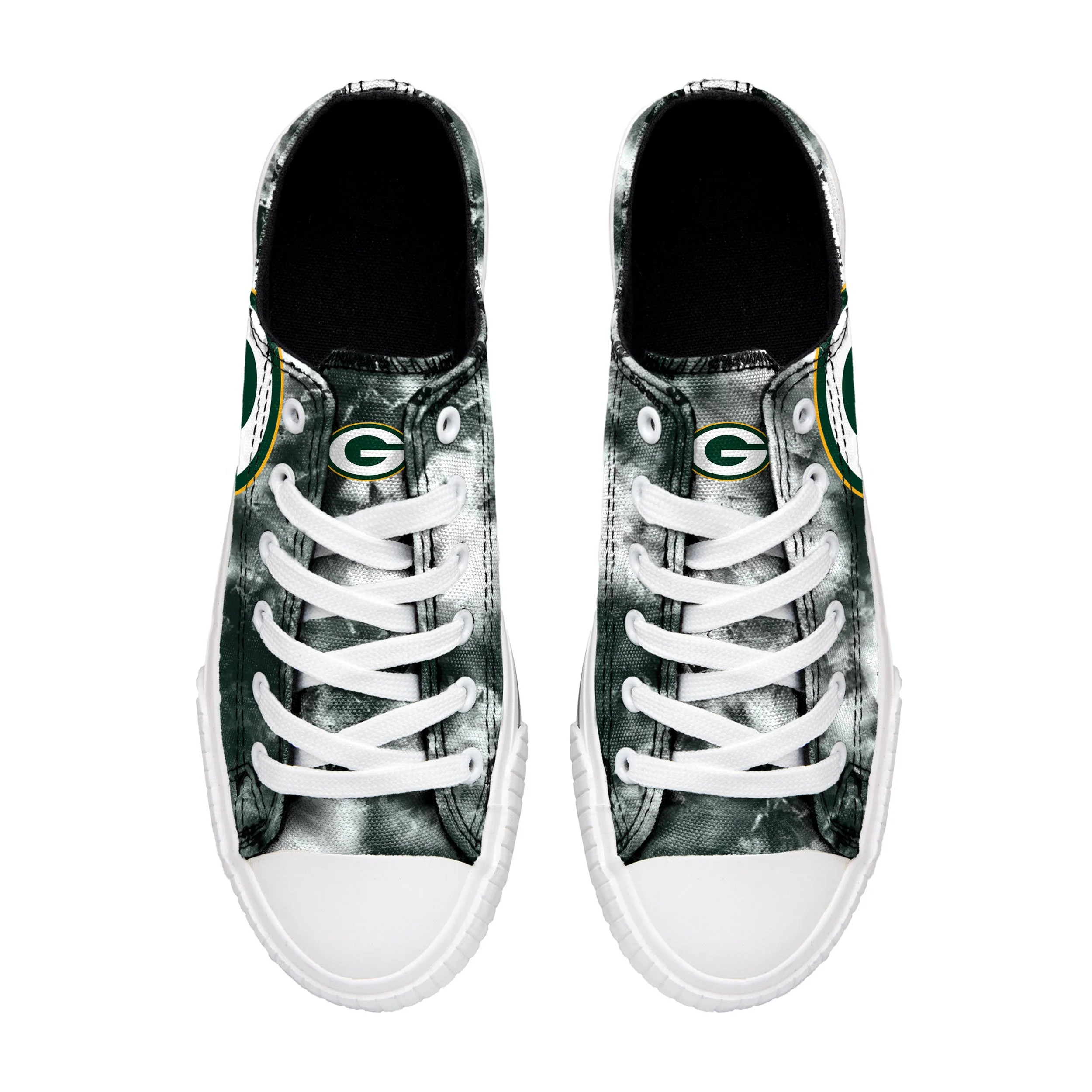 Green Bay Packers NFL Womens Low Top Tie-Dye Canvas Shoes - Image 3
