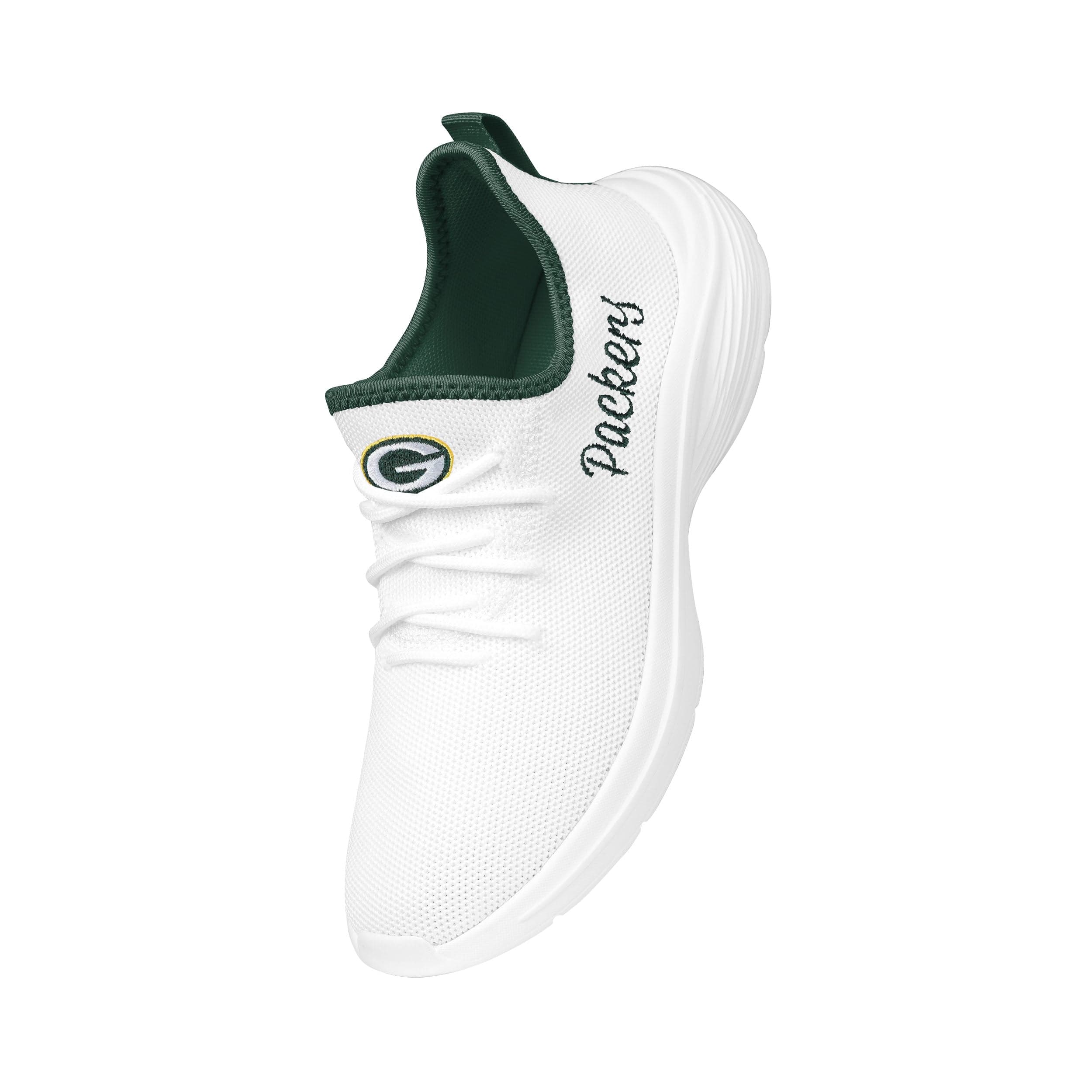 Green Bay Packers NFL Womens Midsole White Sneakers - Image 2
