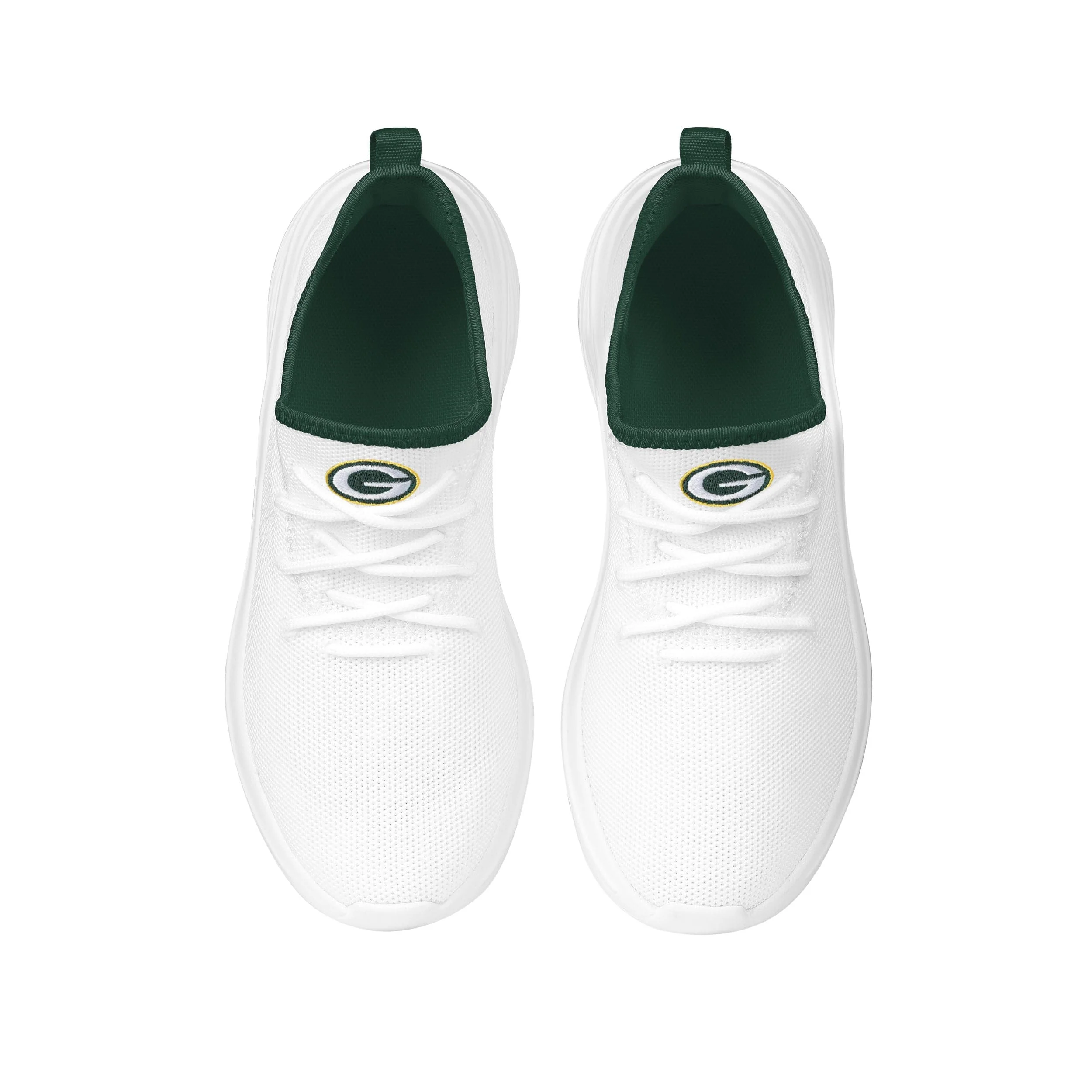 Green Bay Packers NFL Womens Midsole White Sneakers - Image 4