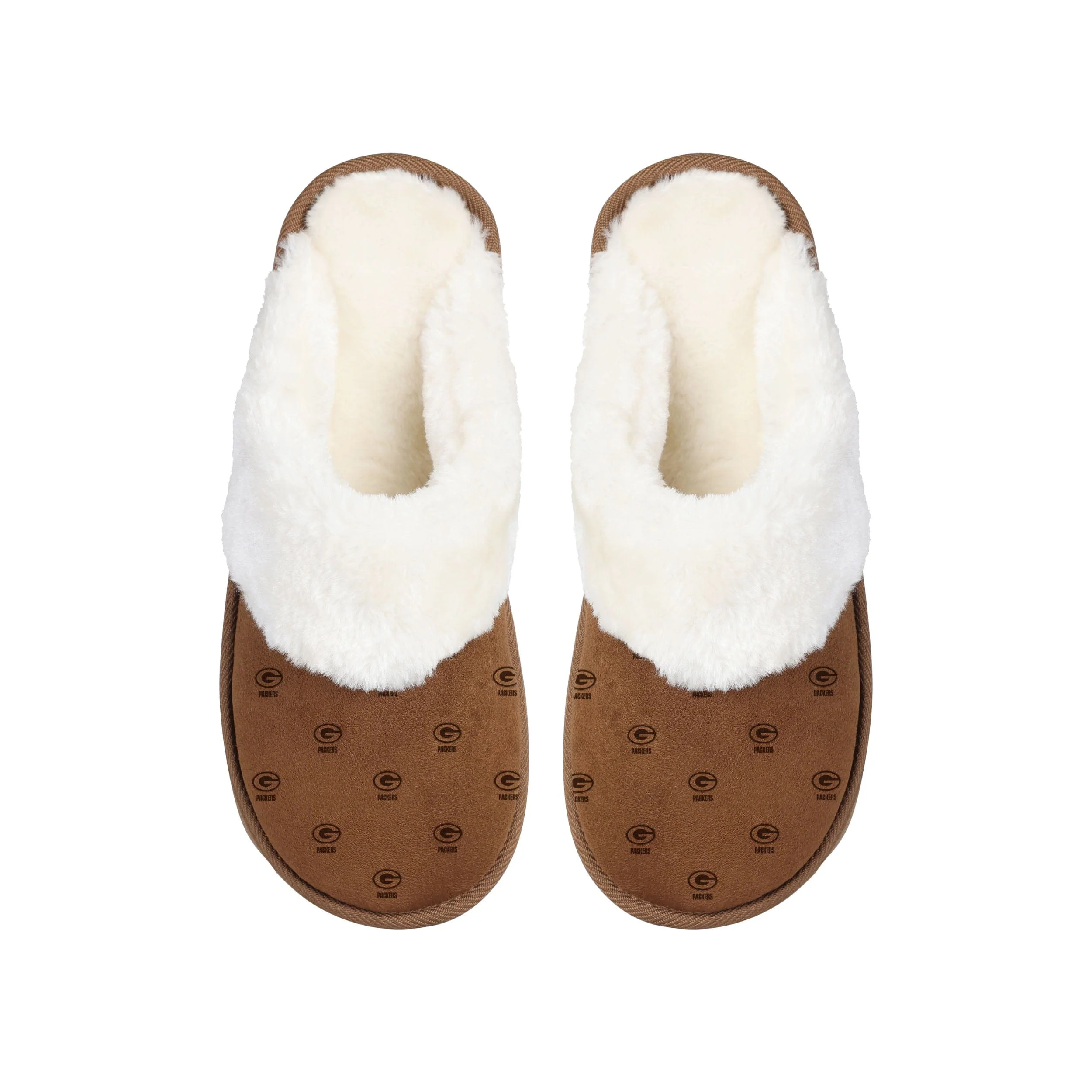 Green Bay Packers NFL Womens Repeat Logo Moccasin Slippers - Image 3