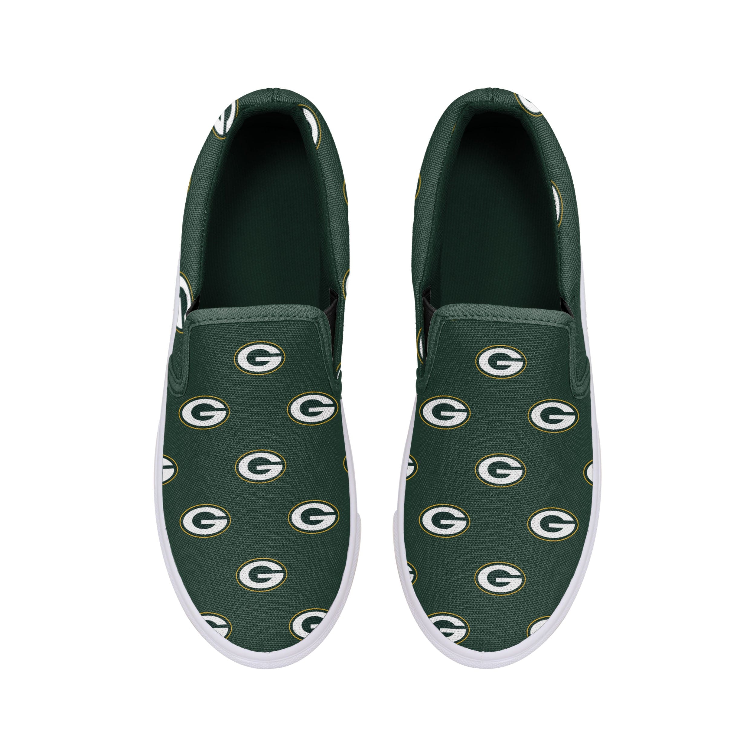 Green Bay Packers NFL Womens Repeat Logo Slip On Canvas Shoe - Image 3