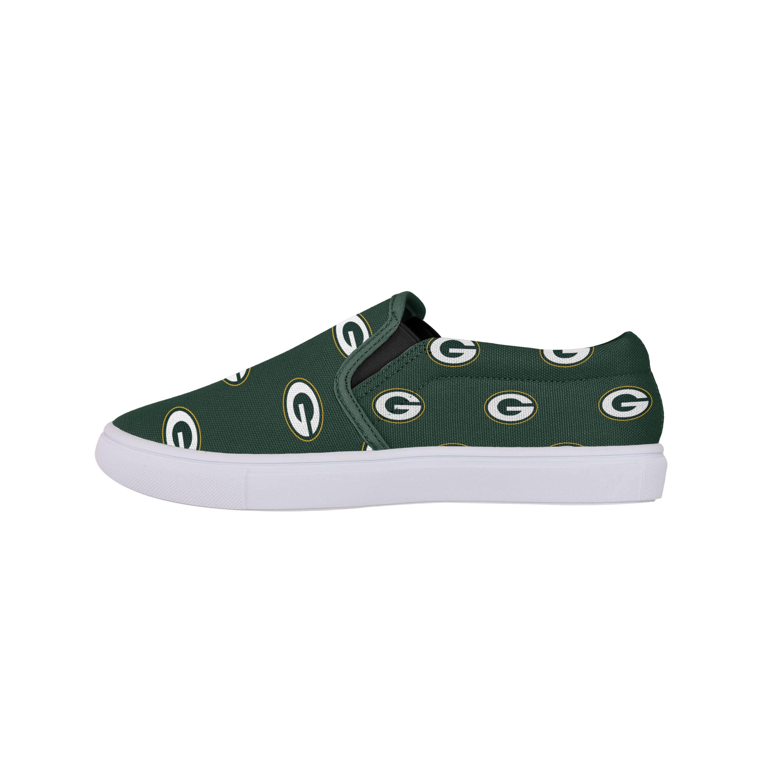 Green Bay Packers NFL Womens Repeat Logo Slip On Canvas Shoe - Image 4