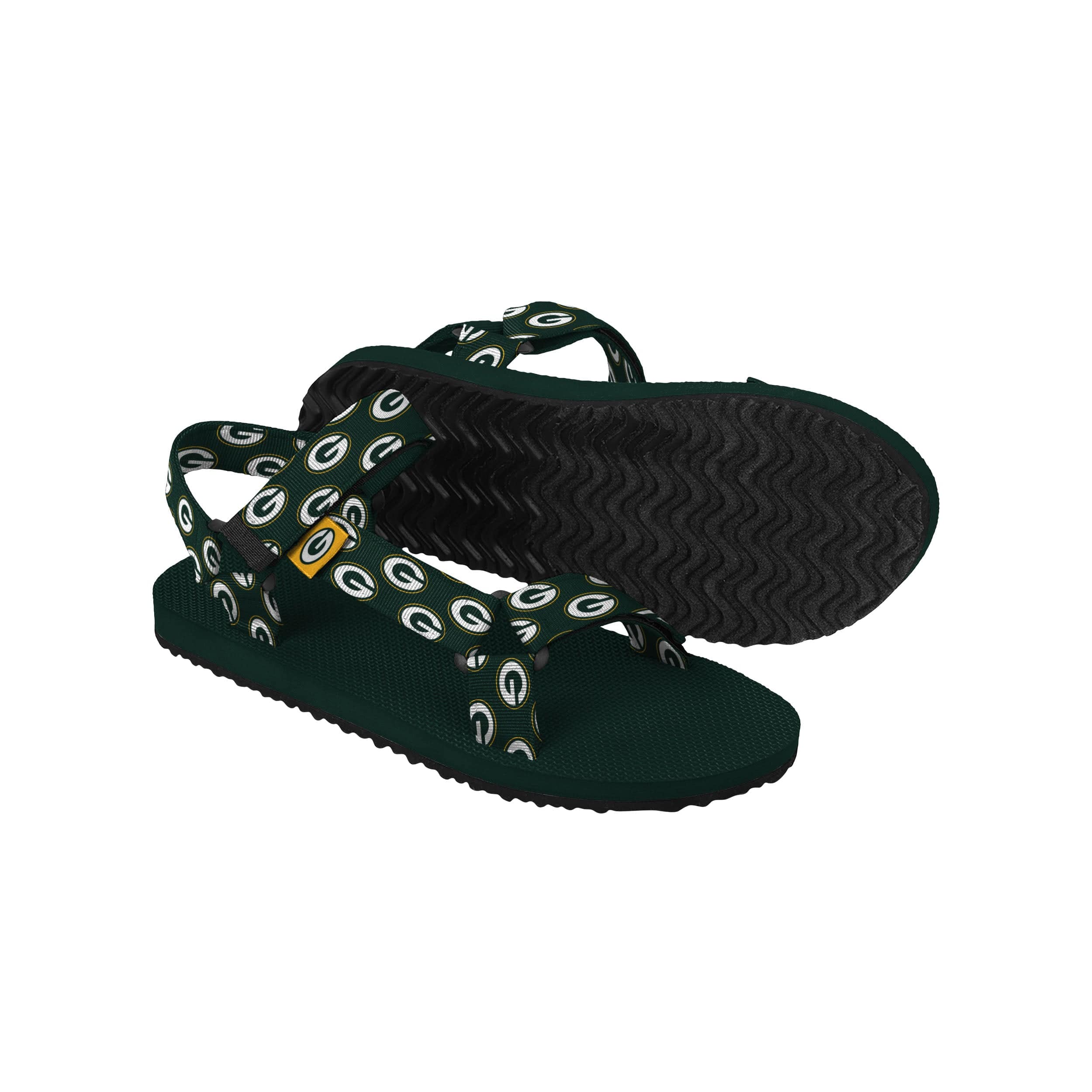 Green Bay Packers NFL Womens Repeat Logo Strap Sandal - Image 3