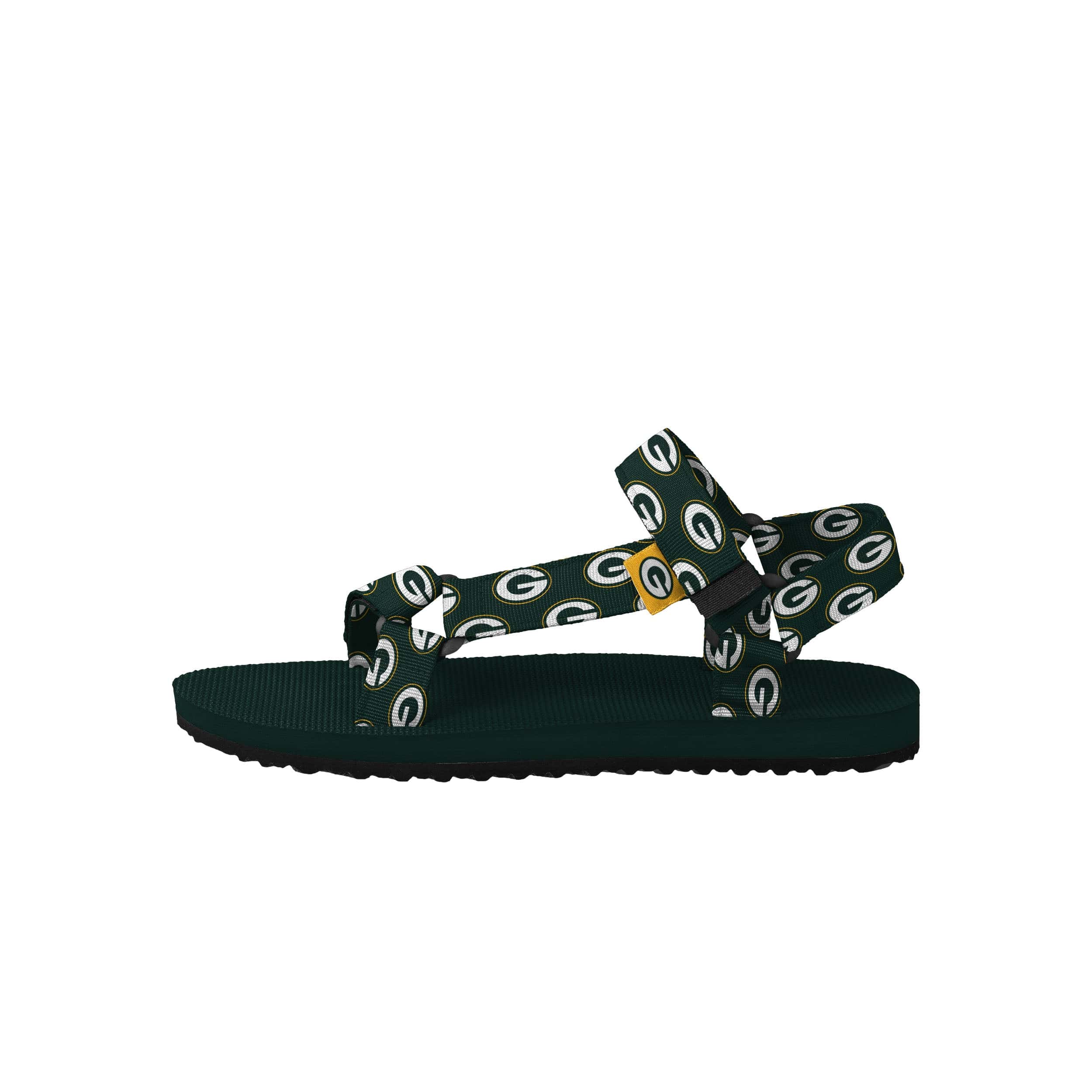 Green Bay Packers NFL Womens Repeat Logo Strap Sandal - Image 4